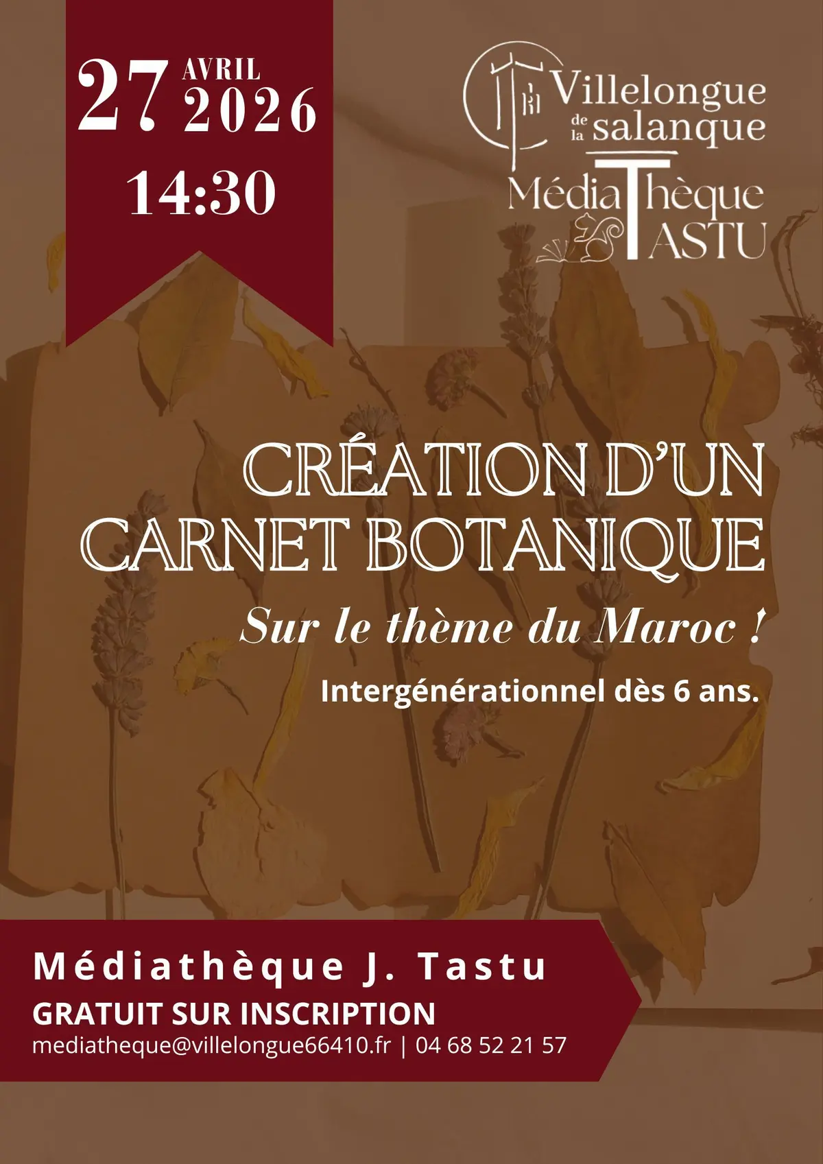 Atelier Carnet Botanique du Maroc | Médiathèque J. Tastu