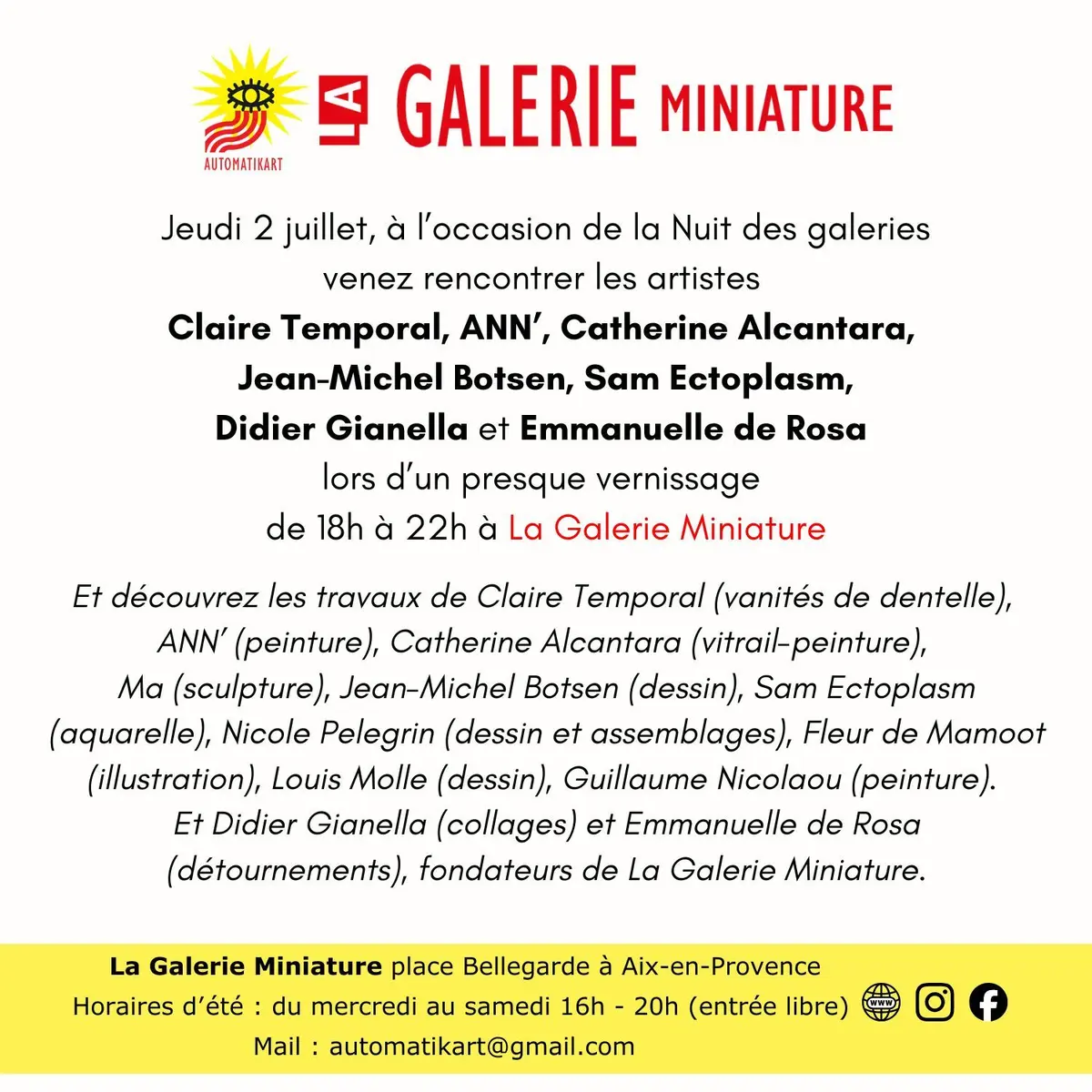 Un presque vernissage en nocturne