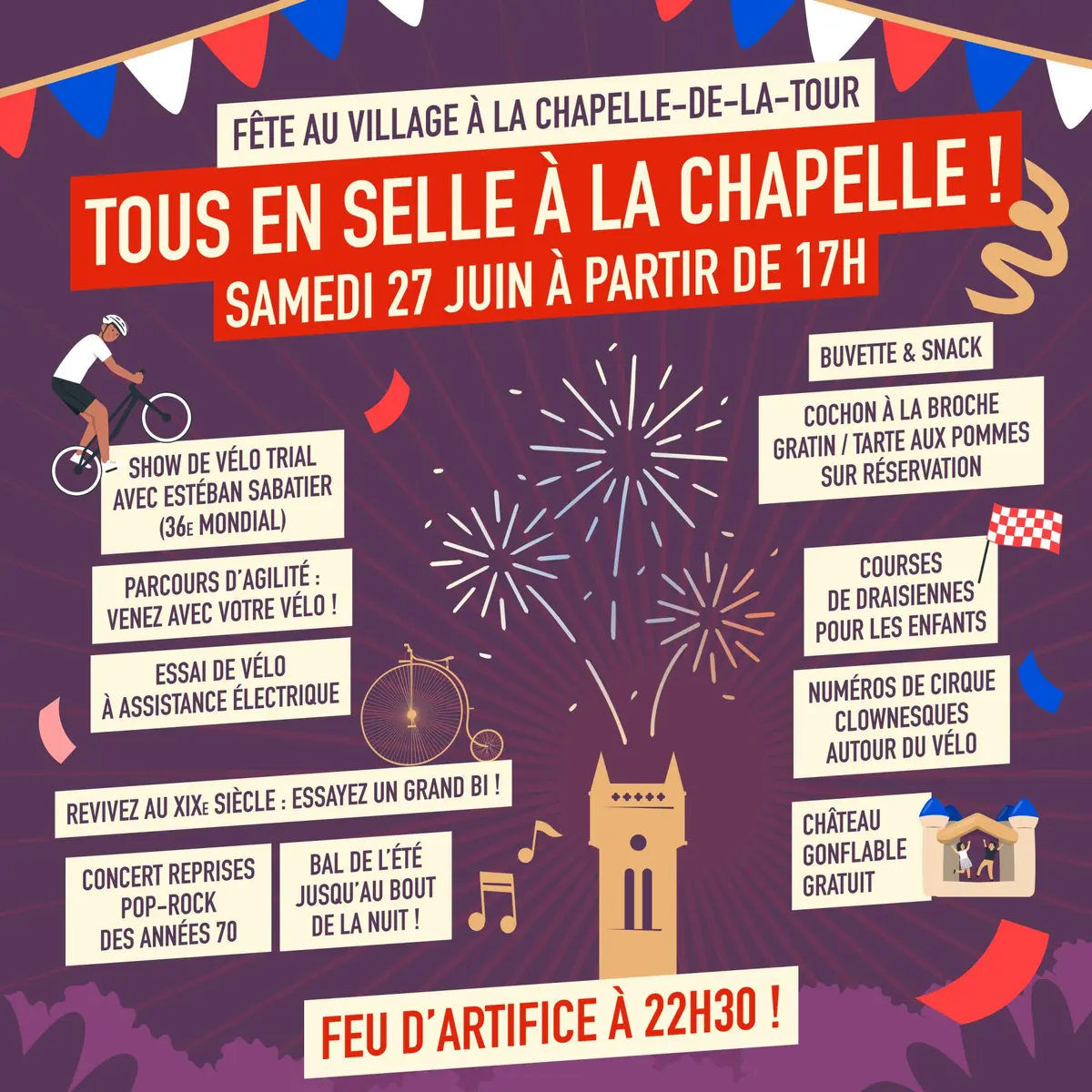 Fête au village Tous en selle à la Chapelle ! + feu d'artifice