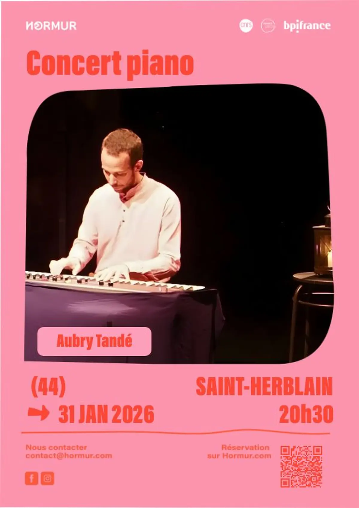 Concert piano et poésie avec Aubry Tandé à Saint-Herblain