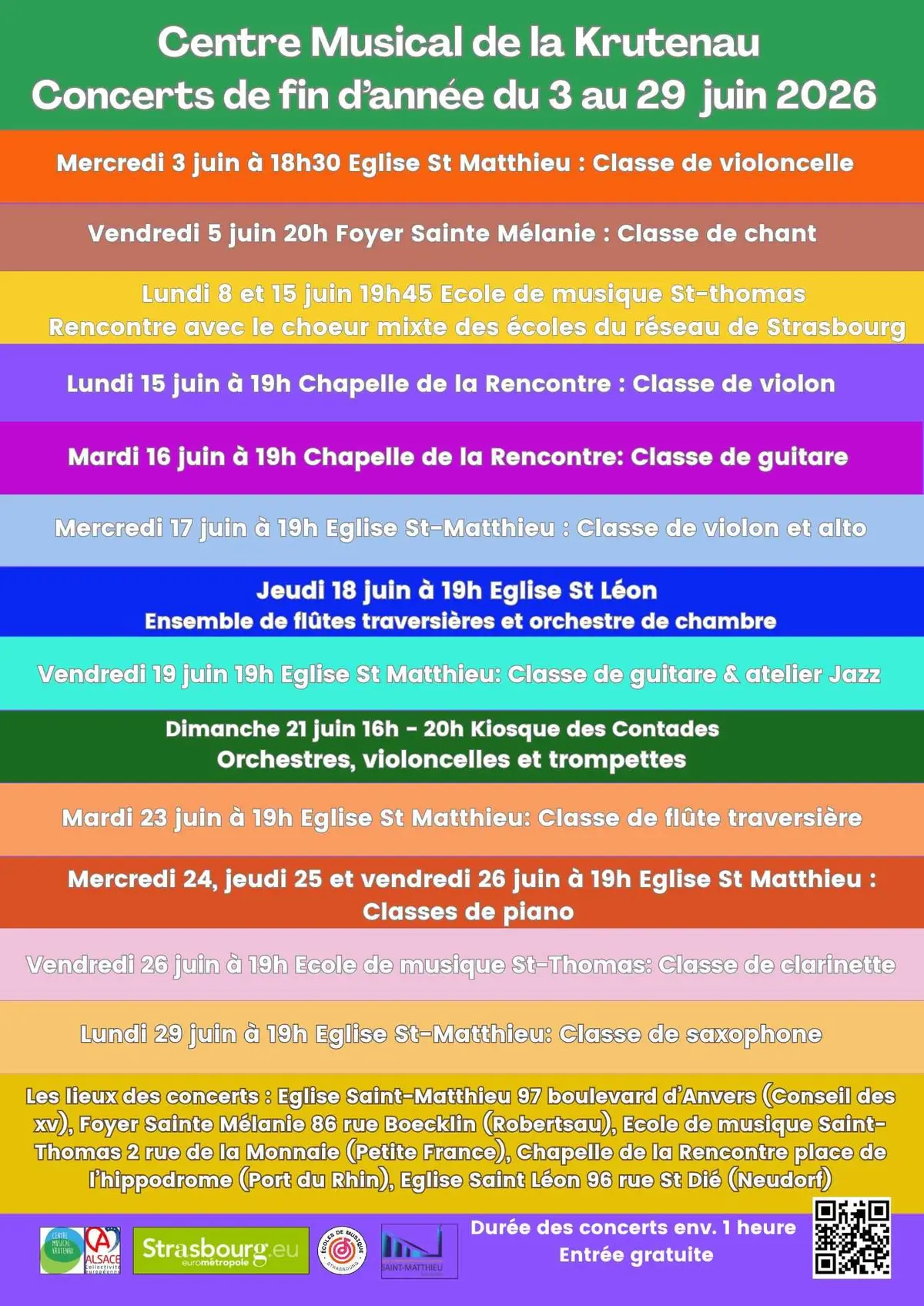 Les concerts de juin au Centre Musical de la Krutenau