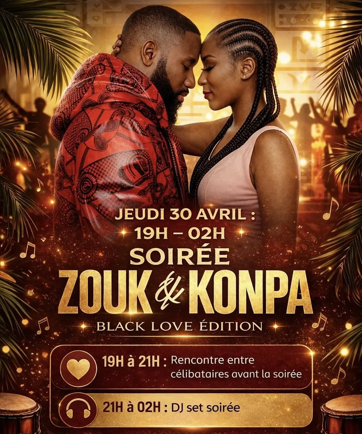 Soirée zouk et konpa: rencontre entre célibataire 