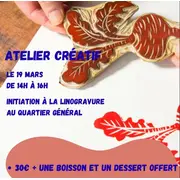 Atelier linogravure au Quartier Général