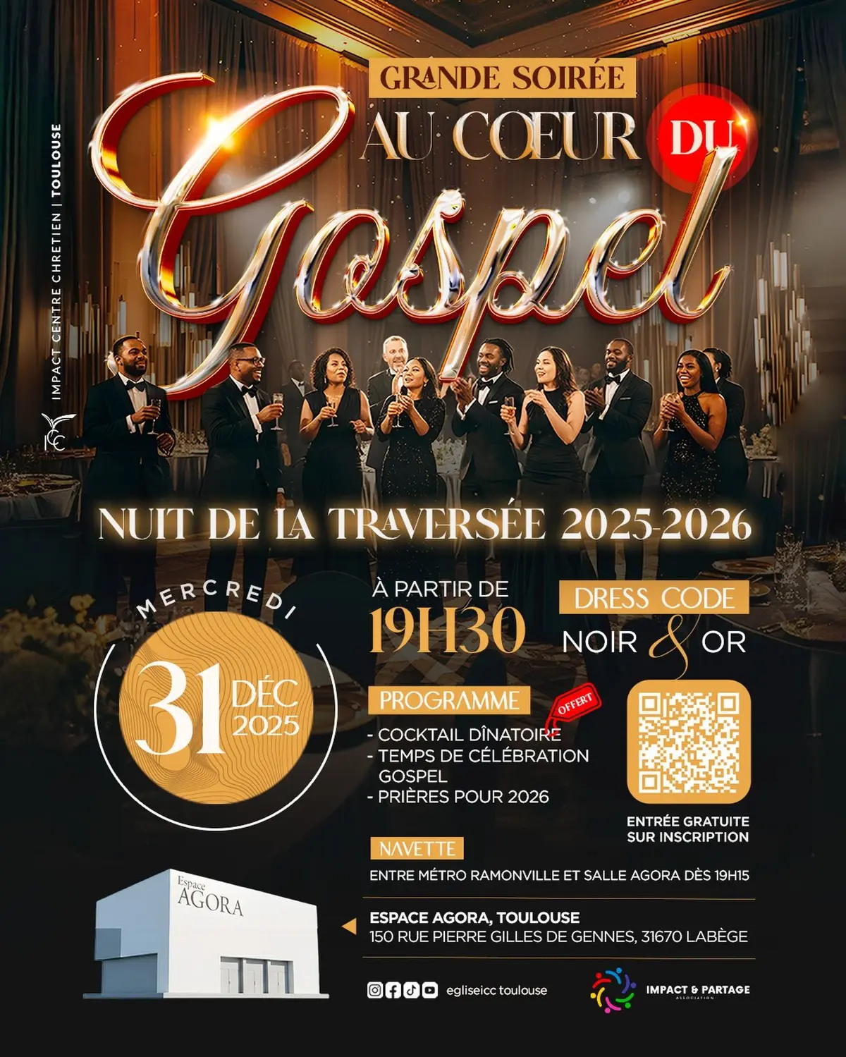 Grande soirée au cœur du Gospel suivi d'un cocktail dînatoire entrée gratuite
