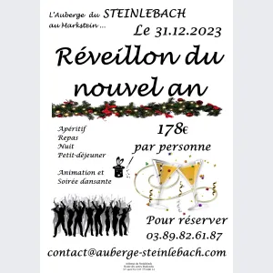 Réveillon de la Saint Sylvestre 2022-2023 au Markstein - Auberge du Steinlebach