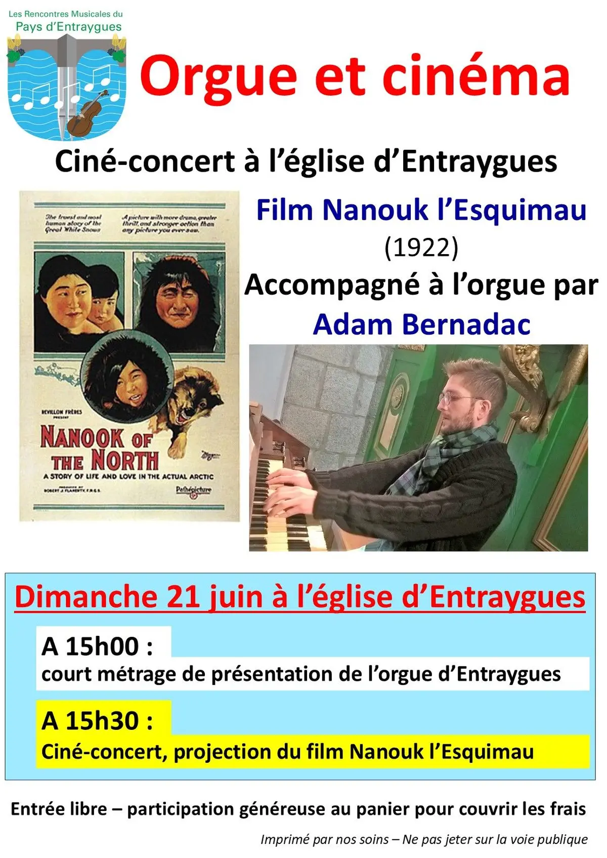 Ciné-concert à l'orgue sur le film Nanouk l'Esquimau (1922)