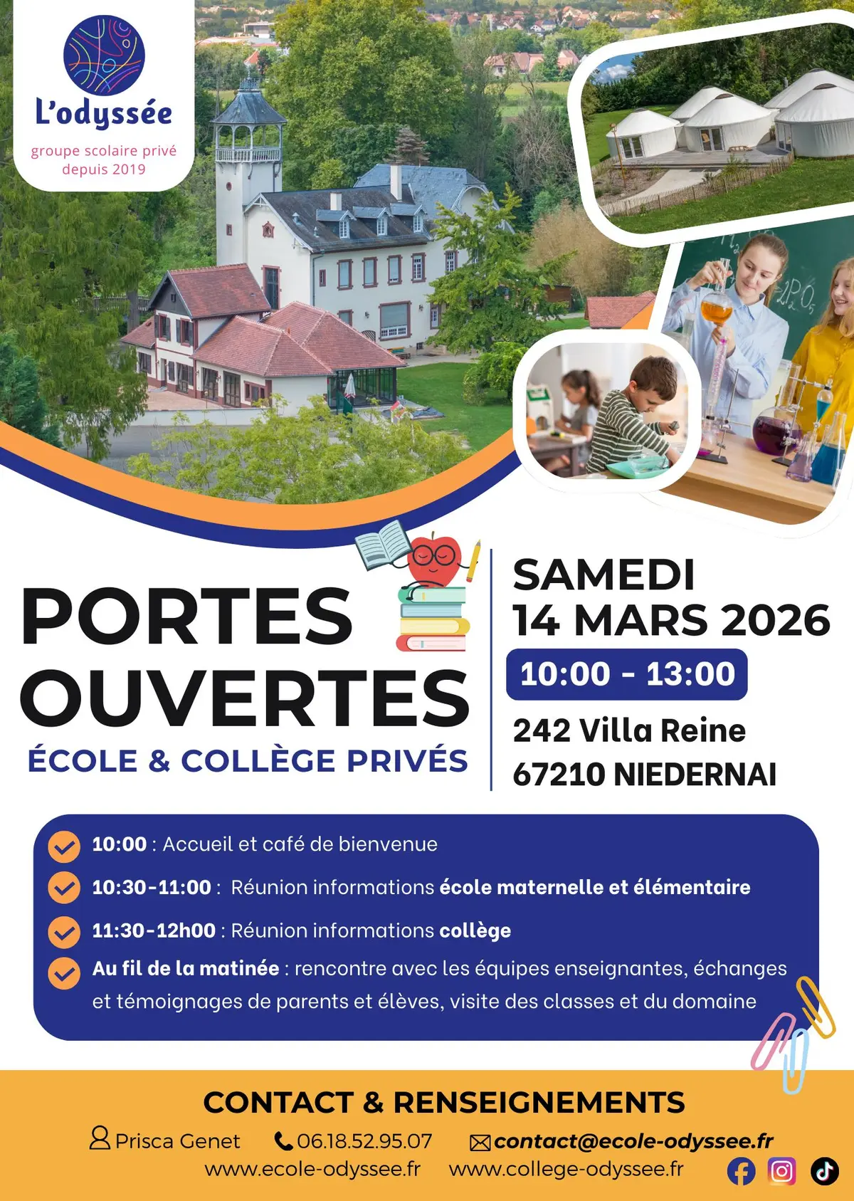 Portes-ouvertes école et collège privés l'Odyssée Niedernai