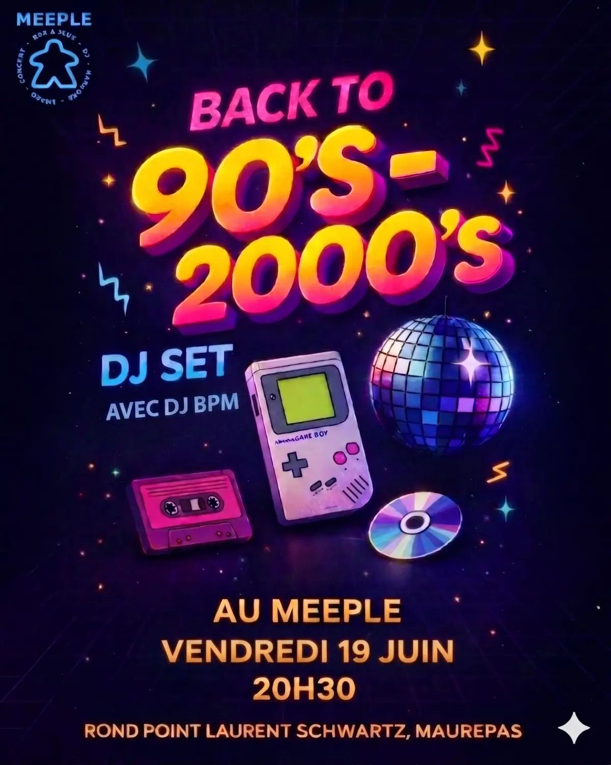 DJ Set Back to 90's - 2000's au Meeple