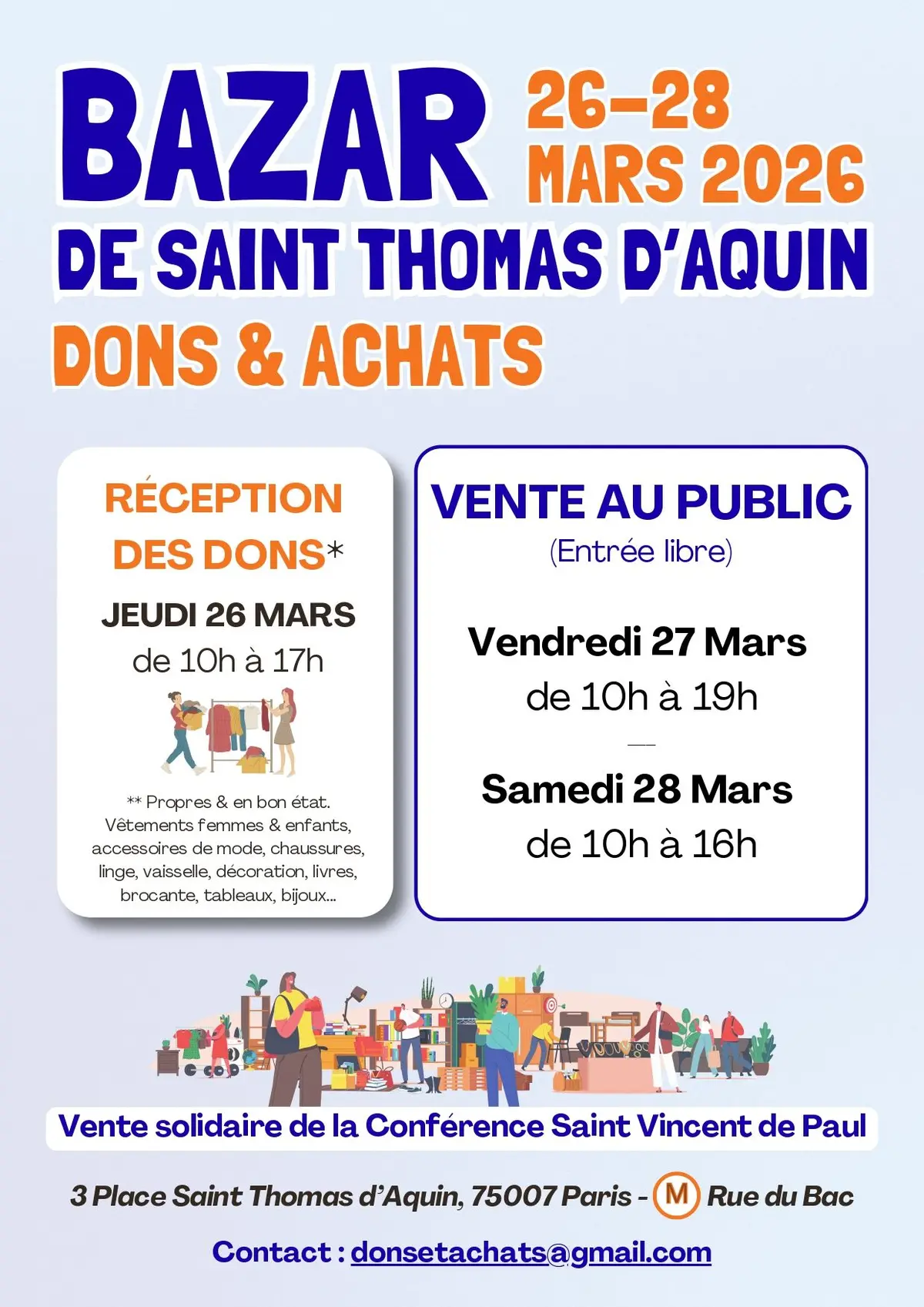 BAZAR de Saint-Thomas d'Aquin - Journées DONS et ACHATS