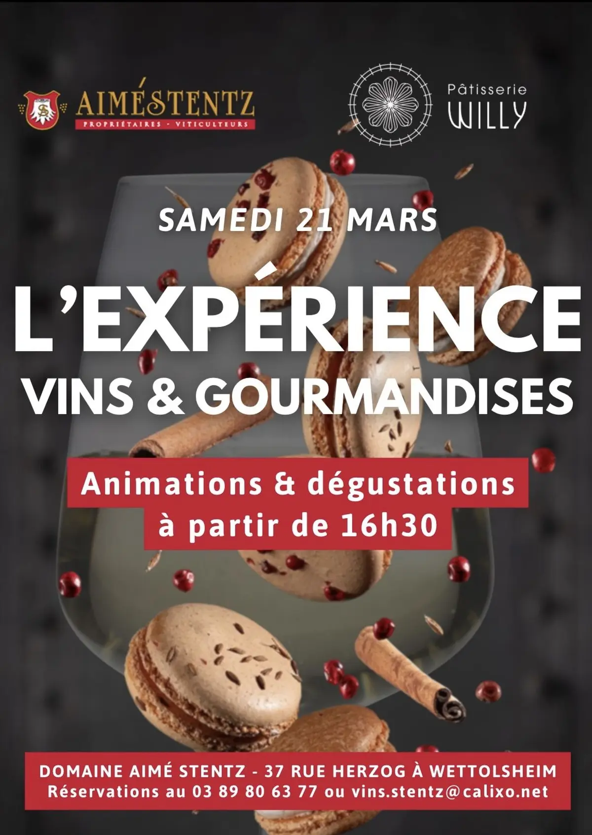 Animation chocolats, macarons et vins d’Alsace