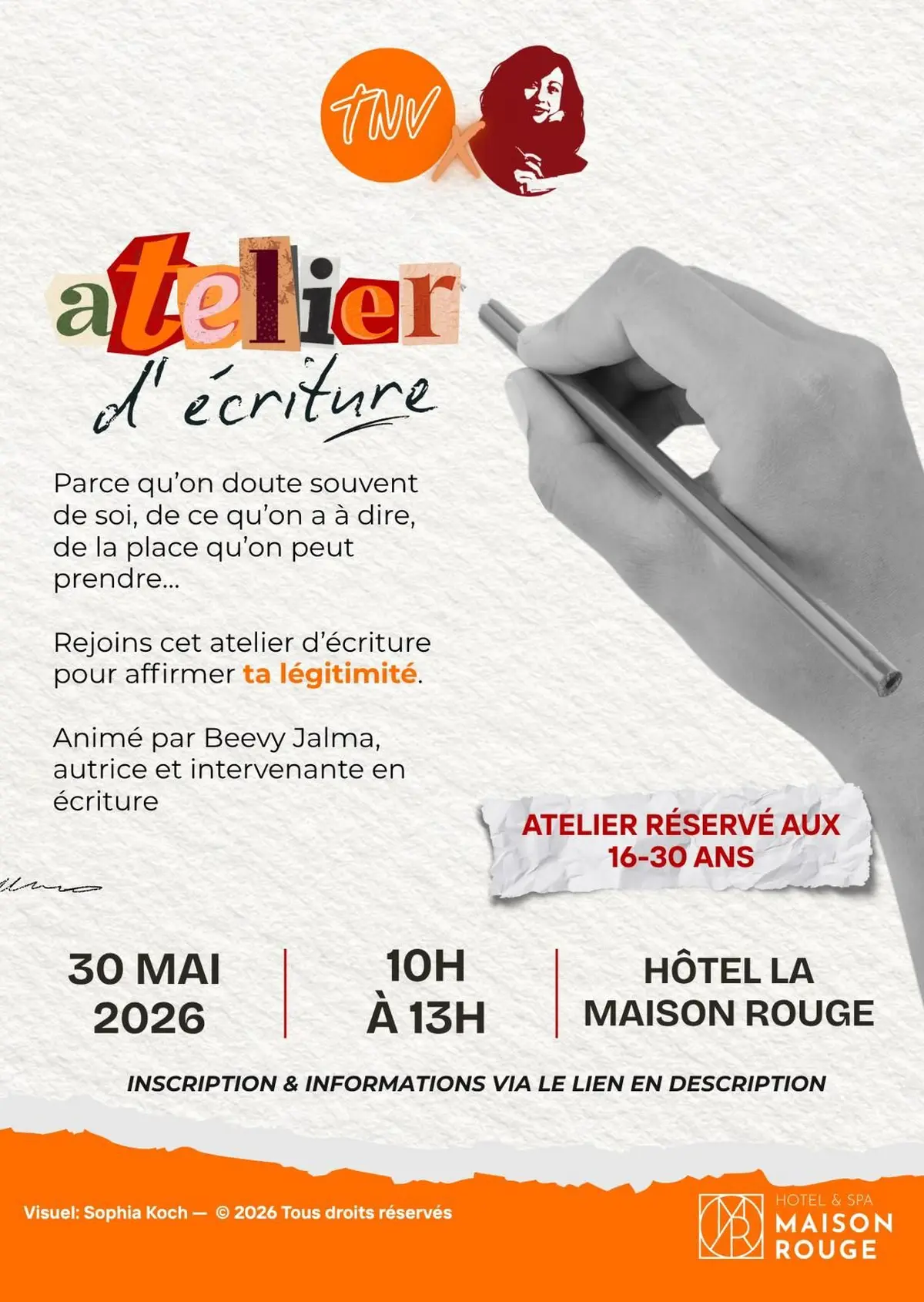 Atelier d'écriture 16-30 ans - Tous légitimes