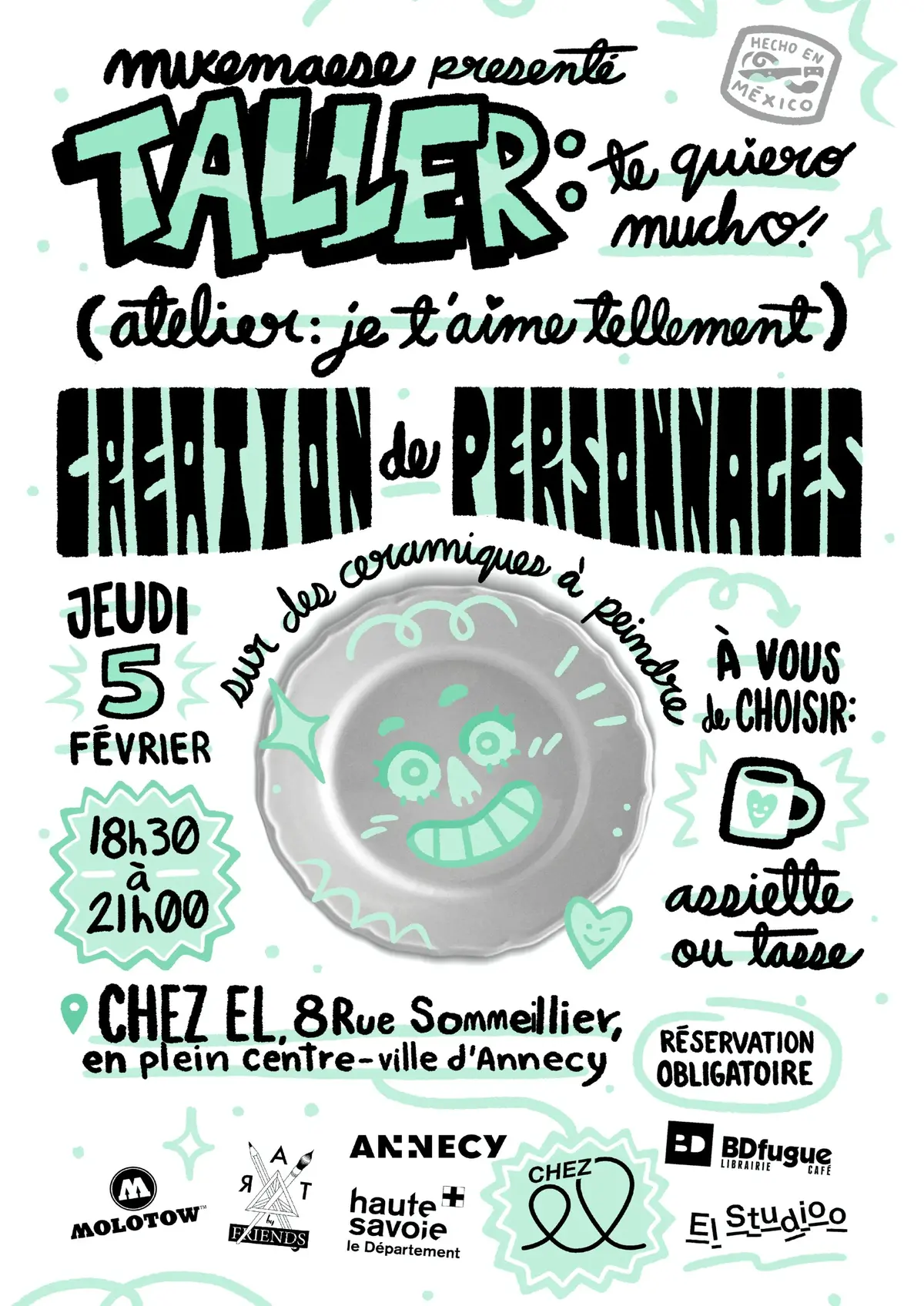 Atelier création de personnages sur céramique « Te quiero mucho »