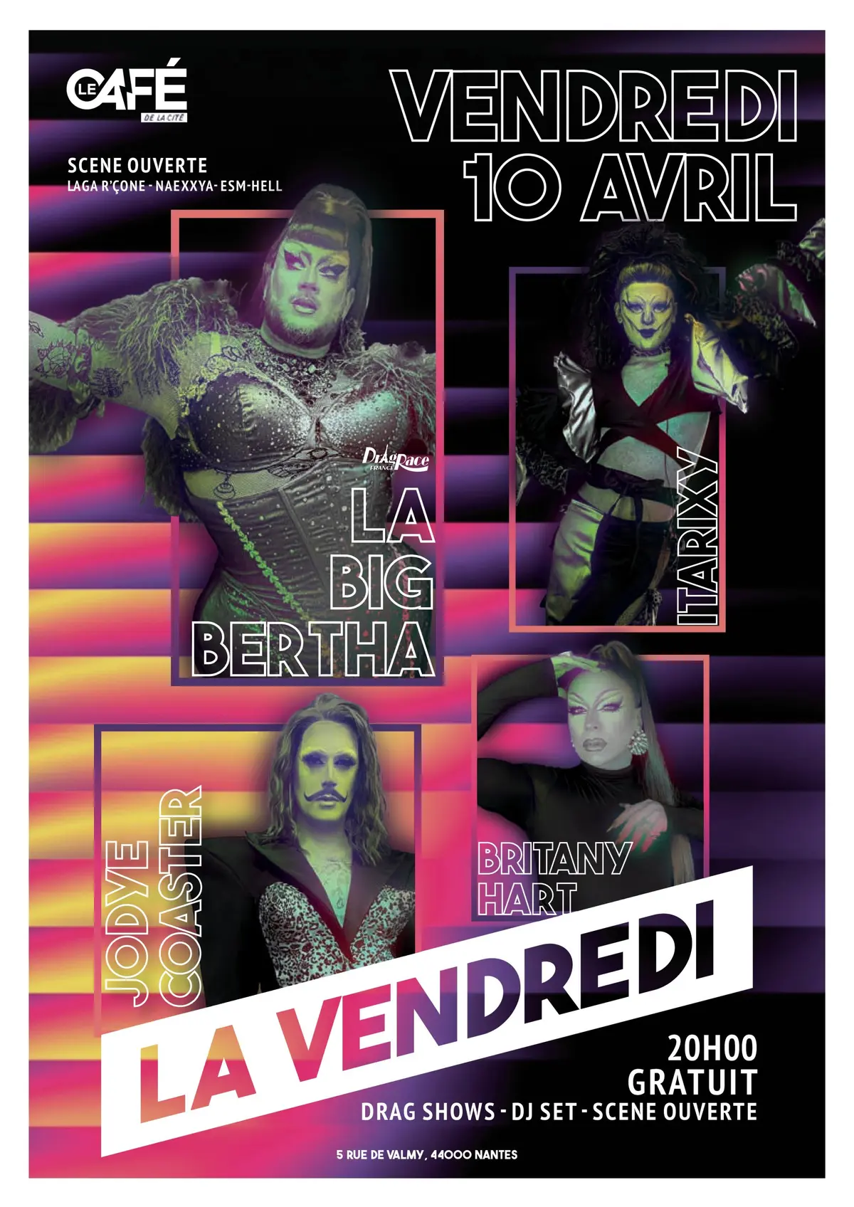 La Vendredi - Soirée drag shows avec La Big Bertha