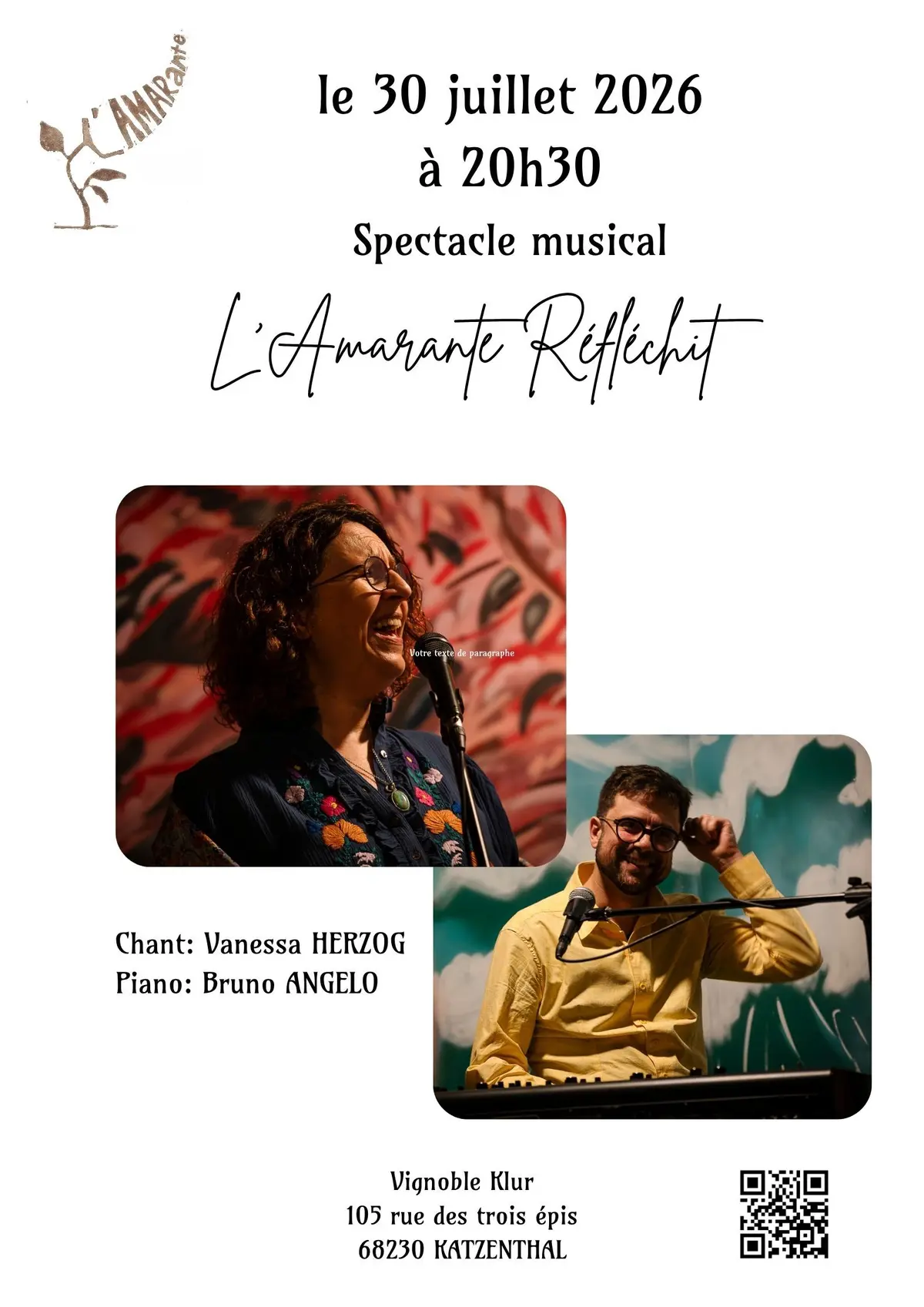 Spectacle musical l'Amarante réfléchit