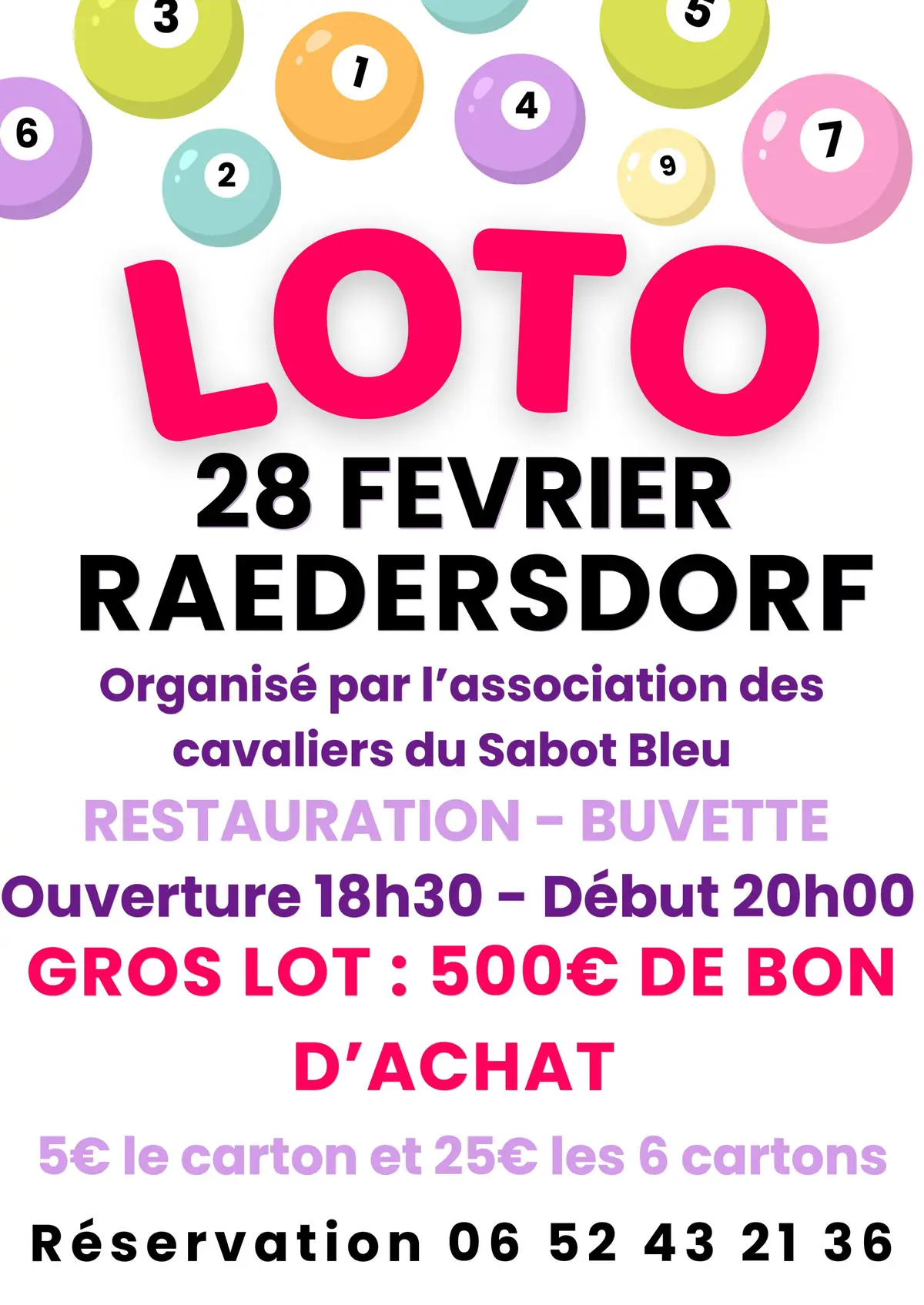 Loto de l’association des Cavaliers du Sabot Bleu