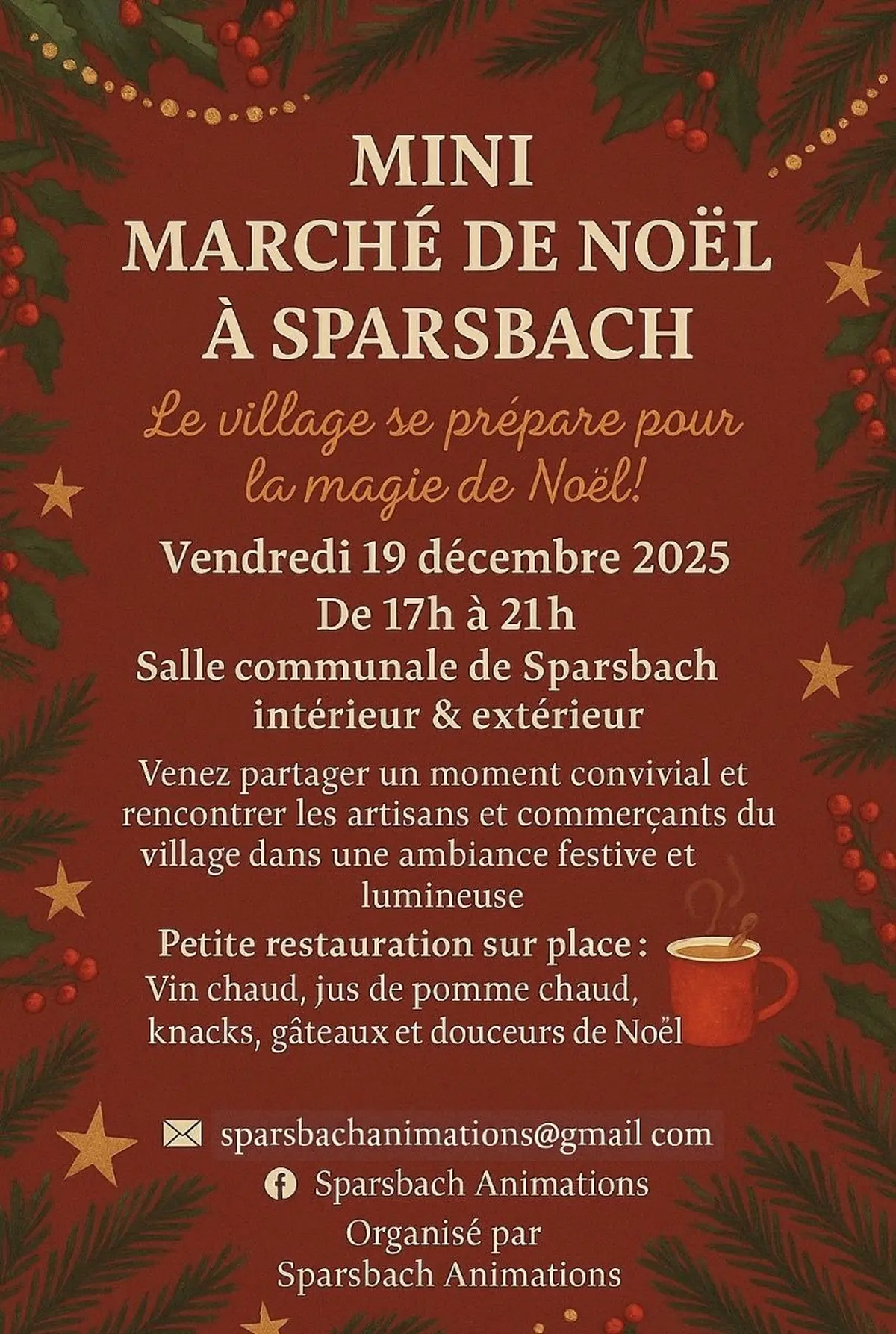 Mini Marché de Noël à Sparsbach – 19 décembre 2025