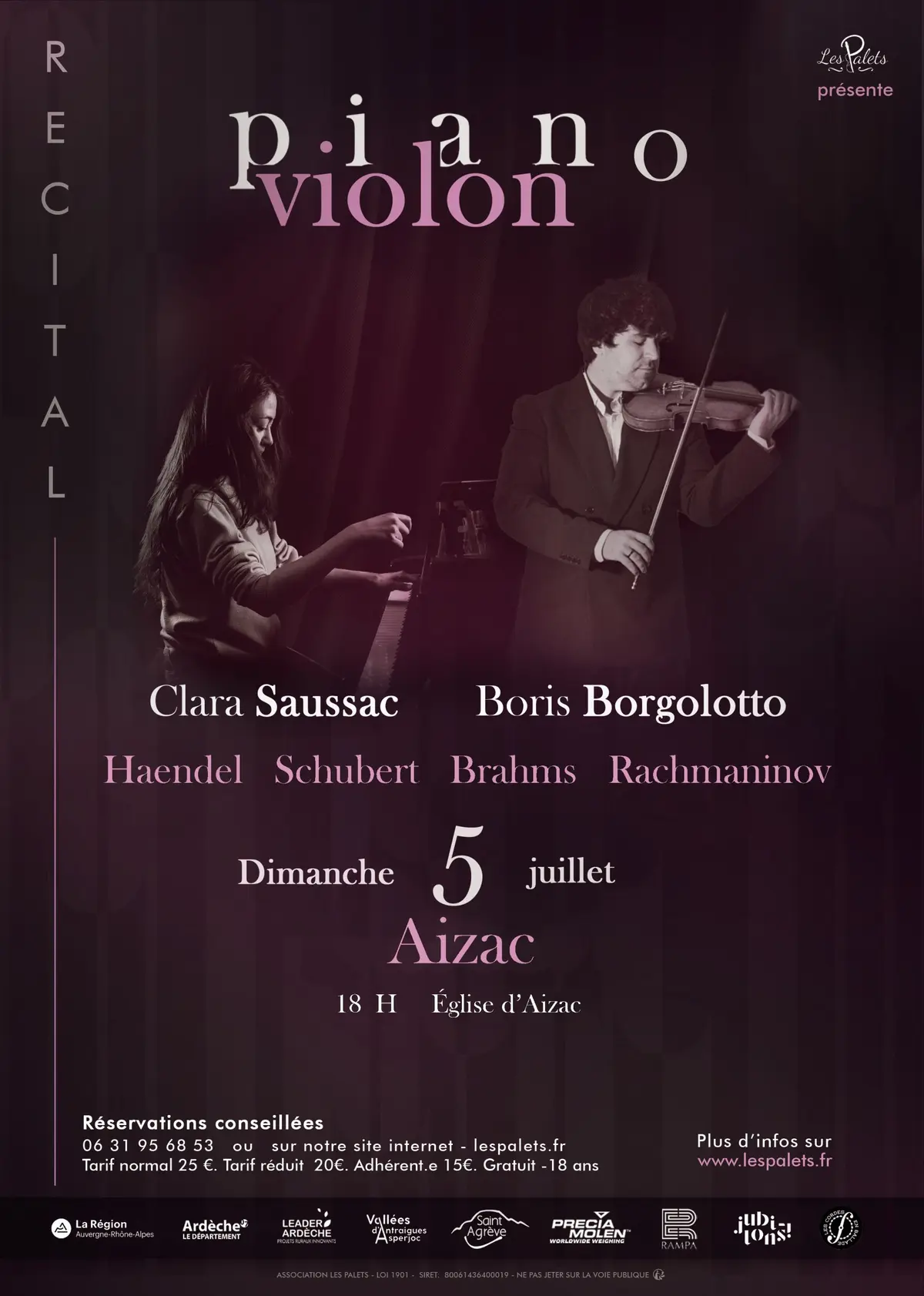 Récitals piano-violon Ardèche