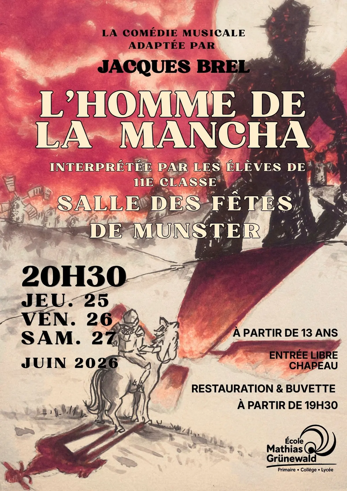 L'homme de la Mancha pièce de théâtre des élèves de la 11e classe (17 ans)