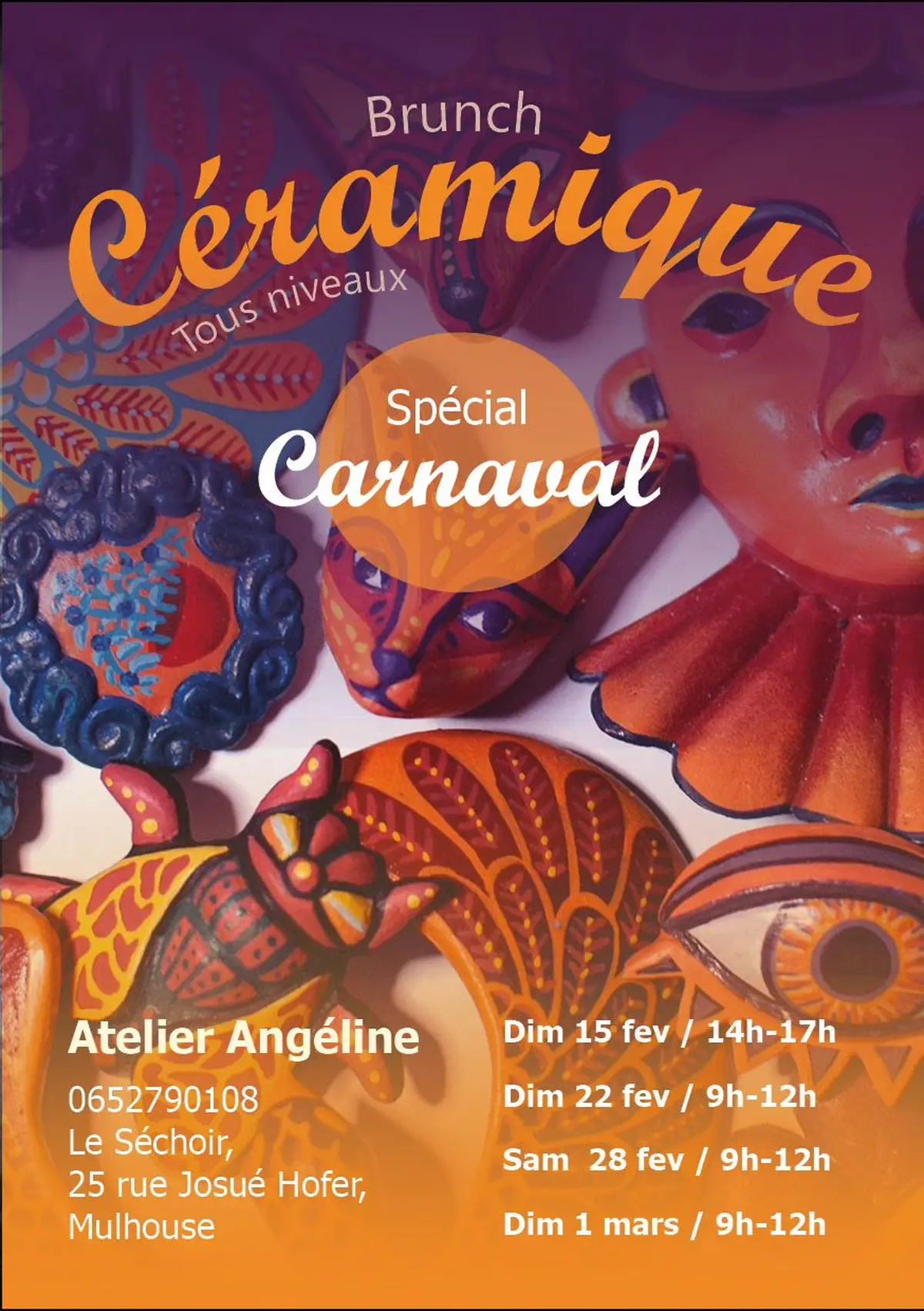 Atelier céramique et brunch... CARNAVAL