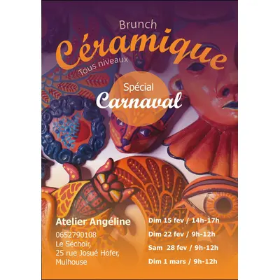 Atelier céramique et brunch... CARNAVAL
