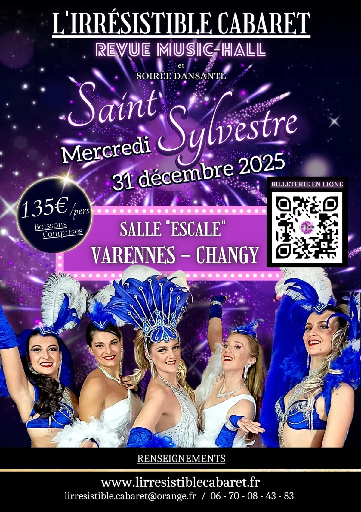 Nuit de la St Sylvestre 2025 (diner/spectacle/soirée dansante)