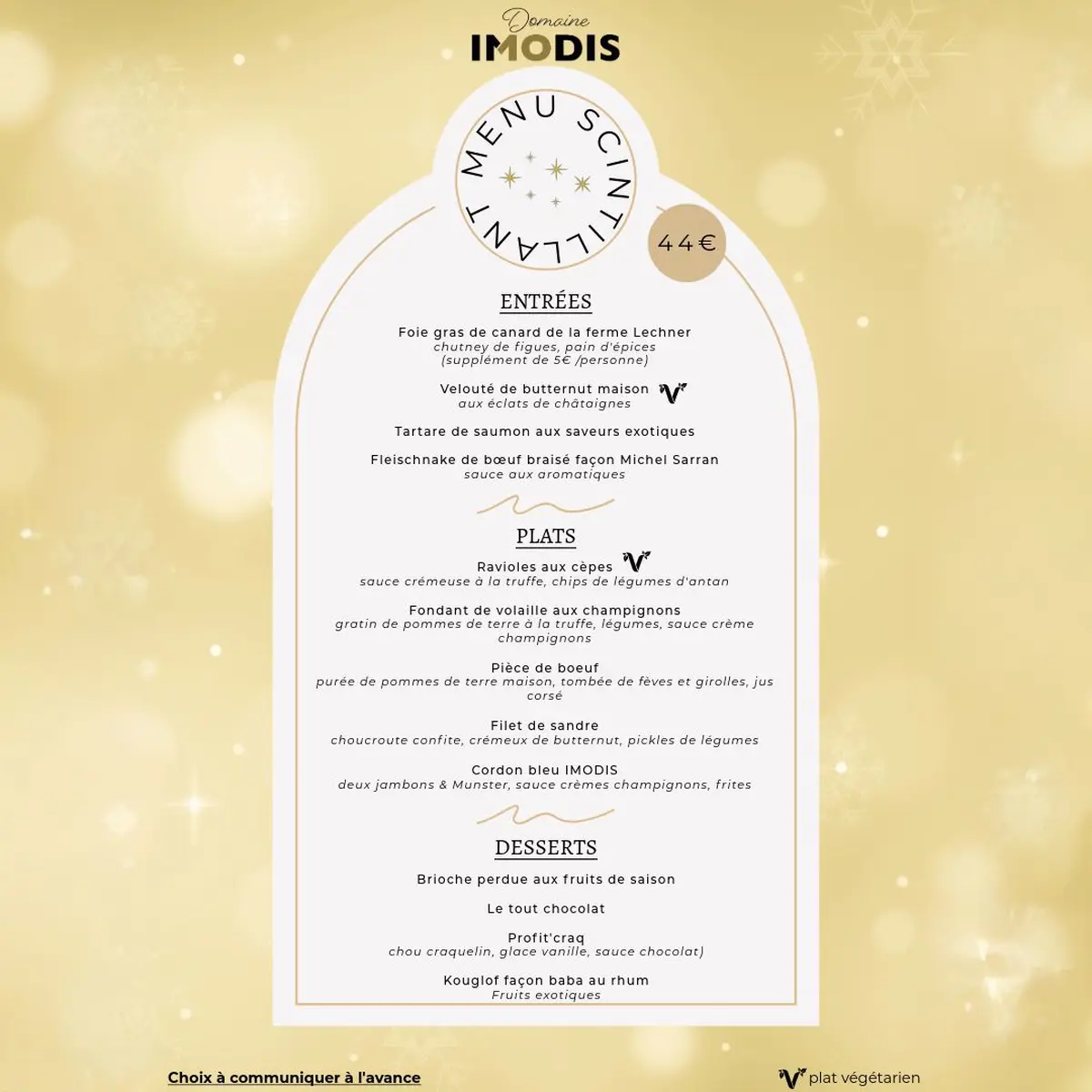 Repas de Noël au Domaine Imodis à Saessolsheim