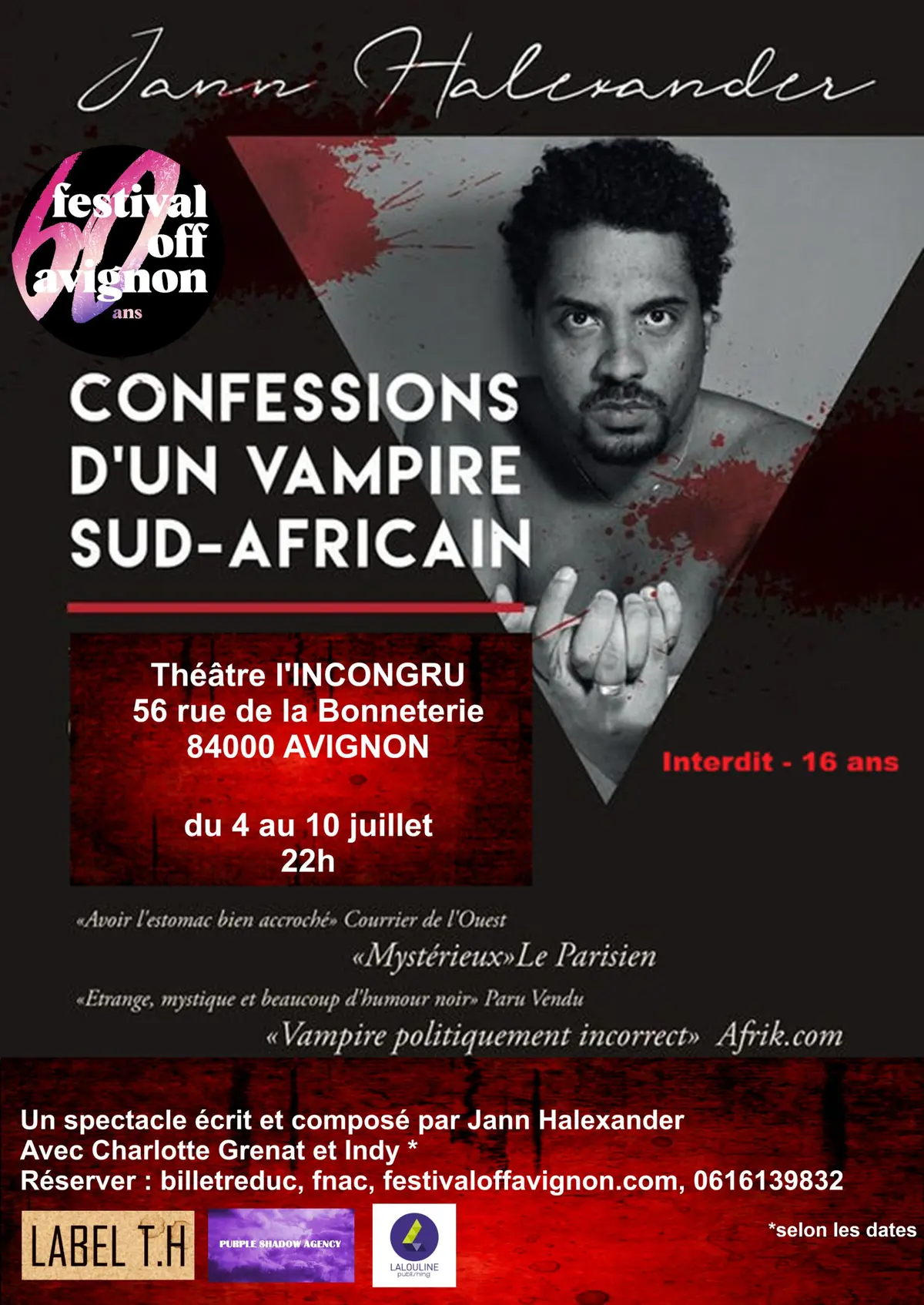 Confessions d'un vampire sud-africain au festival d'Avignon 2026