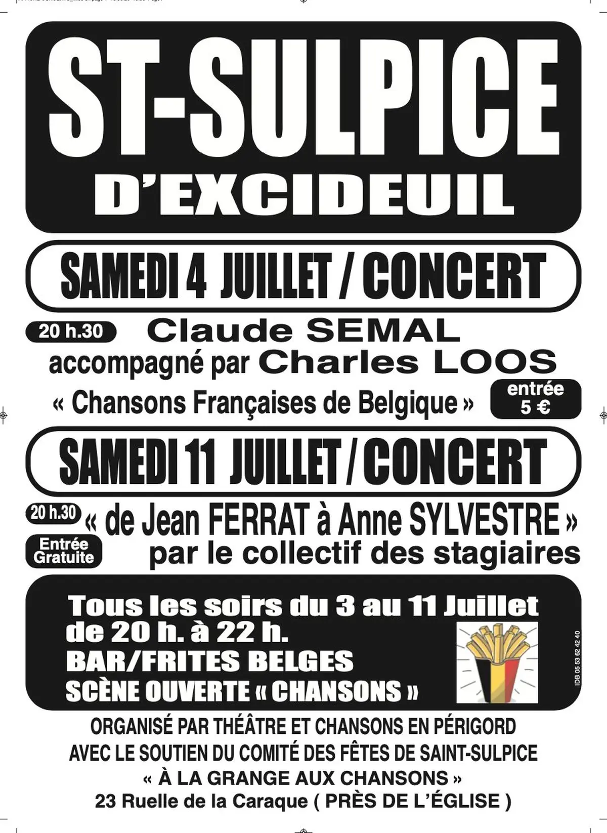 Concert de Claude Semal (chanson) accompagné par Charle Loos (piano)