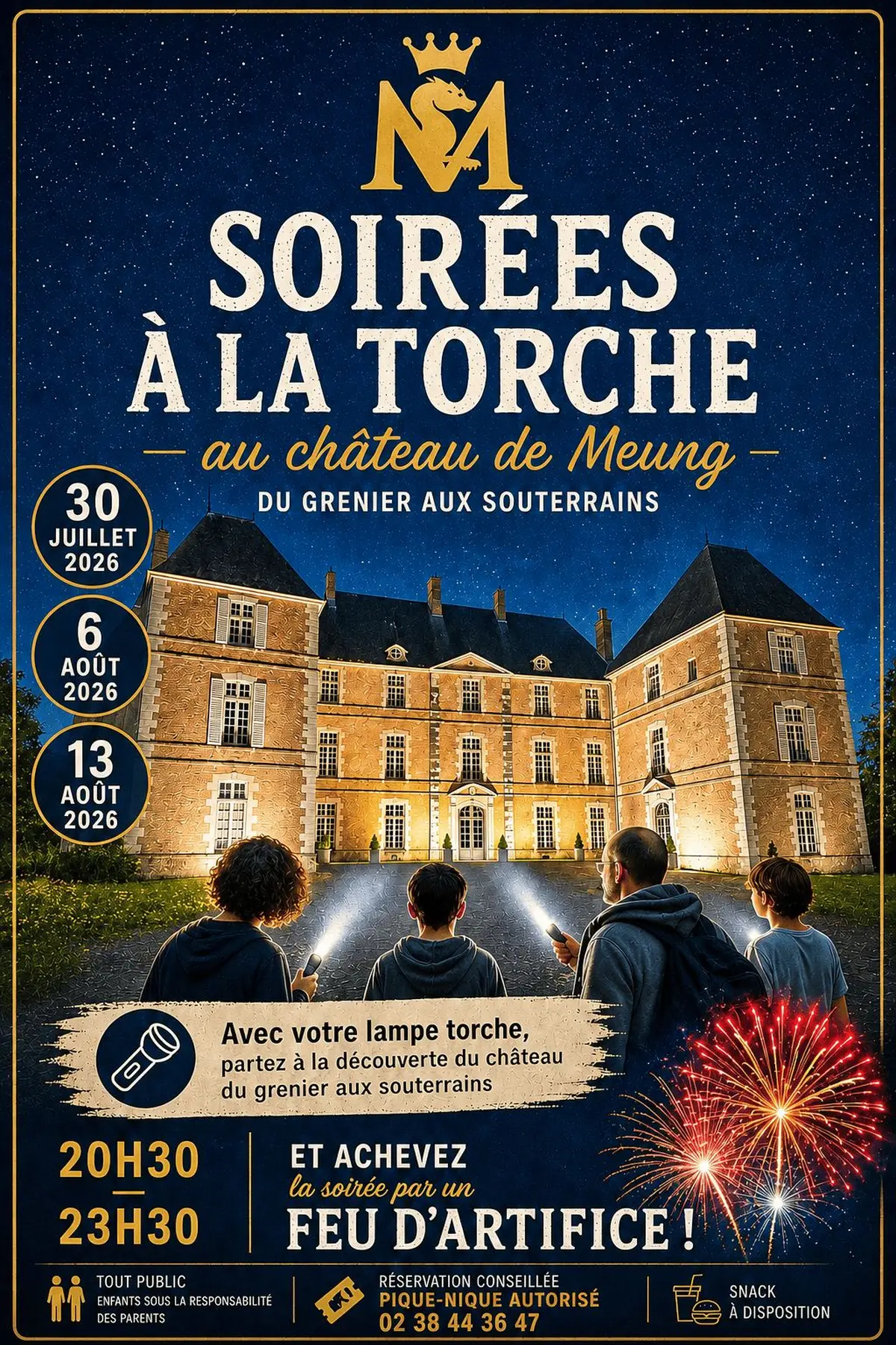 Nuits d'été : visite à la torche et feu d'artifice !