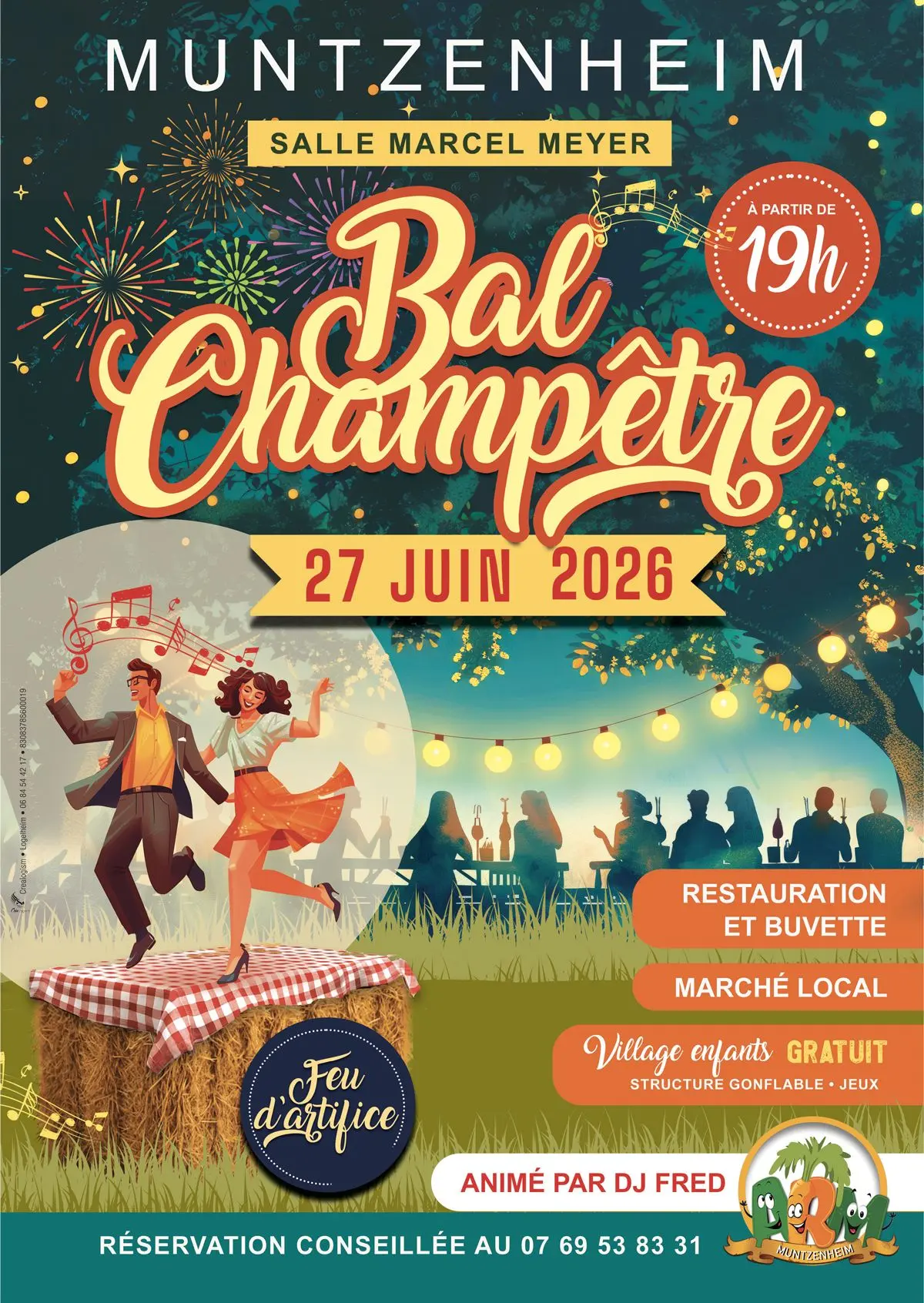 Bal champêtre avec feu d’artifice 
