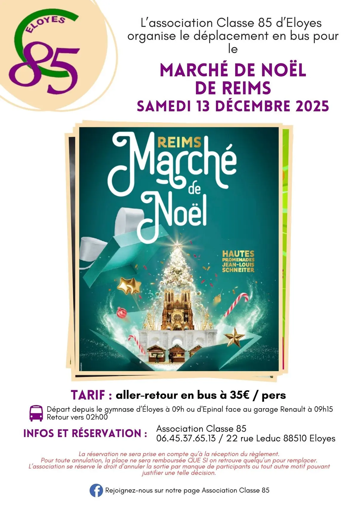 Bus pour marché de Noel de Reims