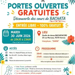 Porte ouverte gratuit soirée découverte bachata 