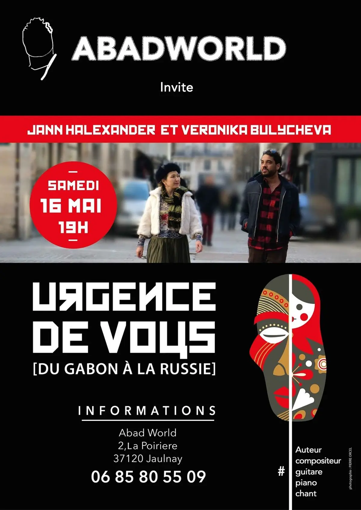 'Urgence de Vous, du Gabon à la Russie'  le 16/05/26 à Jaulnay