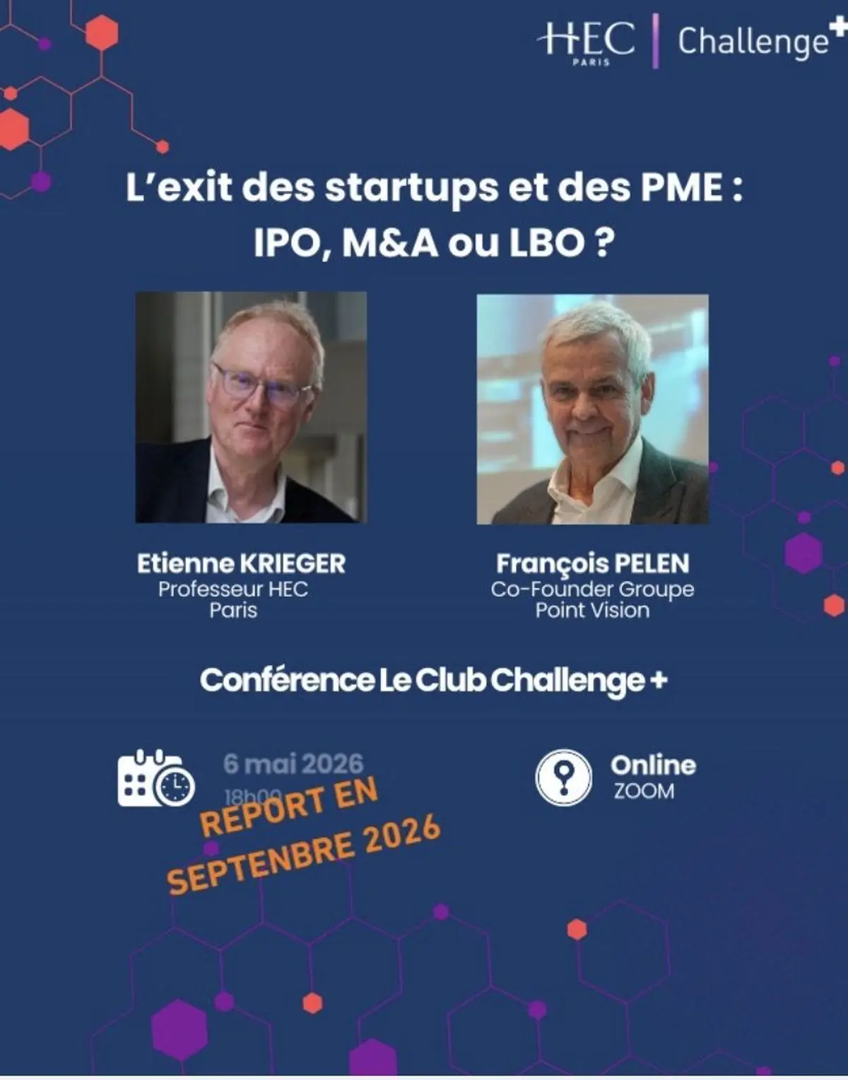 Conférence Club Challenge + : L’exit des startups et des PME : IPO, M&A ou LBO ?
