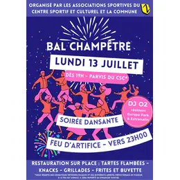 Bal champêtre du 13 juillet + feu d'artifice