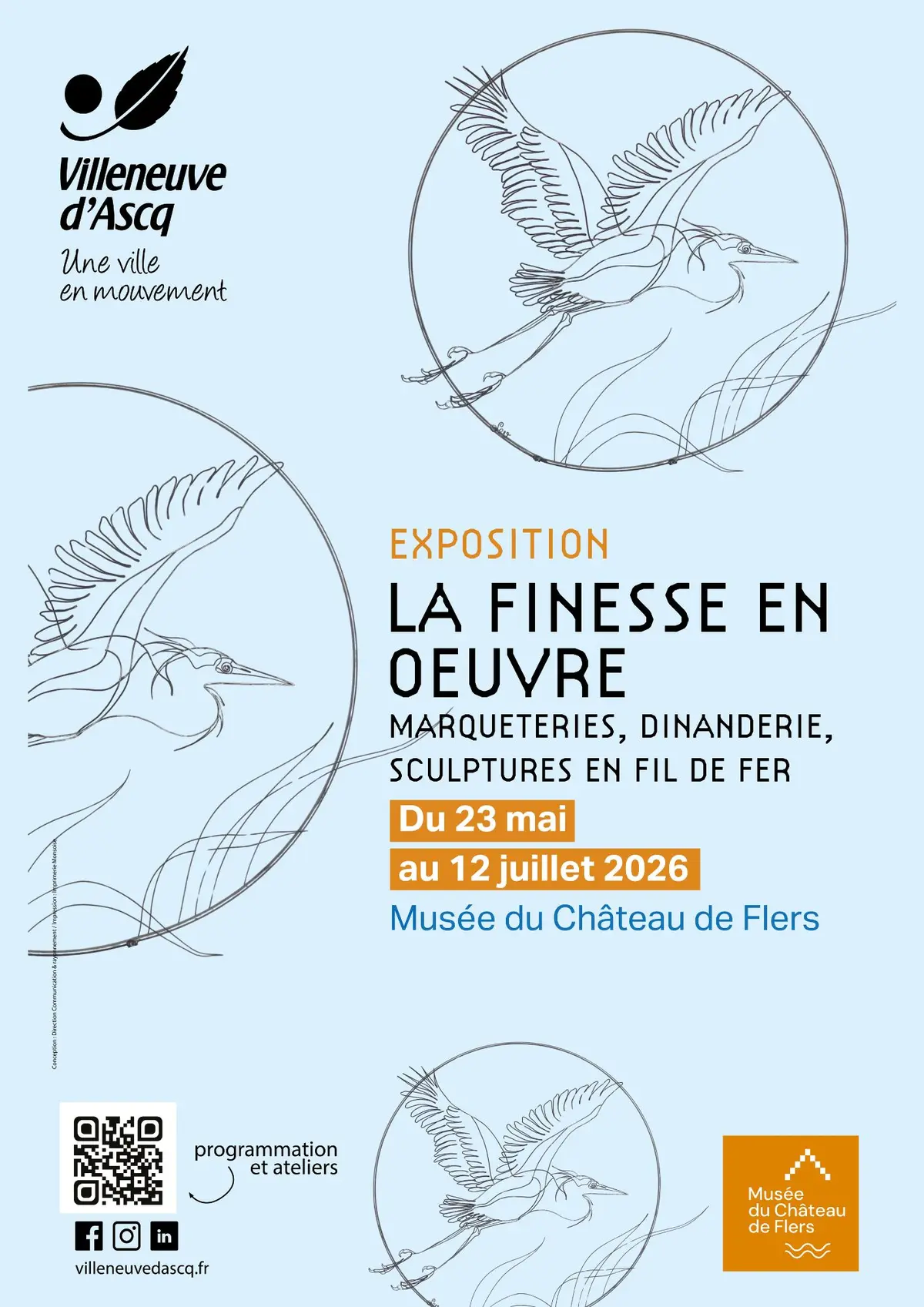Exposition La Finesse en Œuvre : marqueteries, dinanderies, sculptures en fil de fer