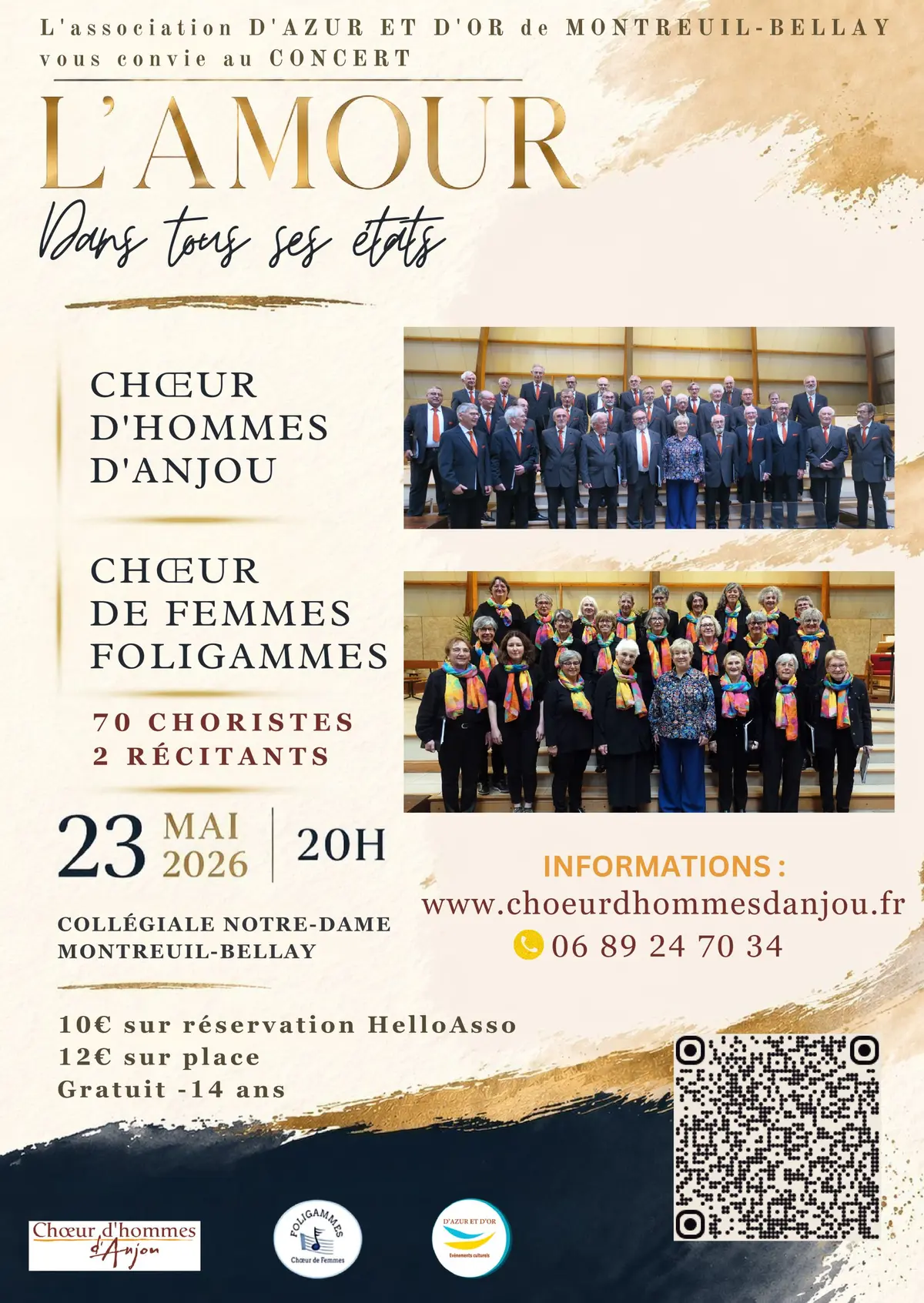Concert par le Choeur d'Hommes d'Anjou et la chorale Foligammes