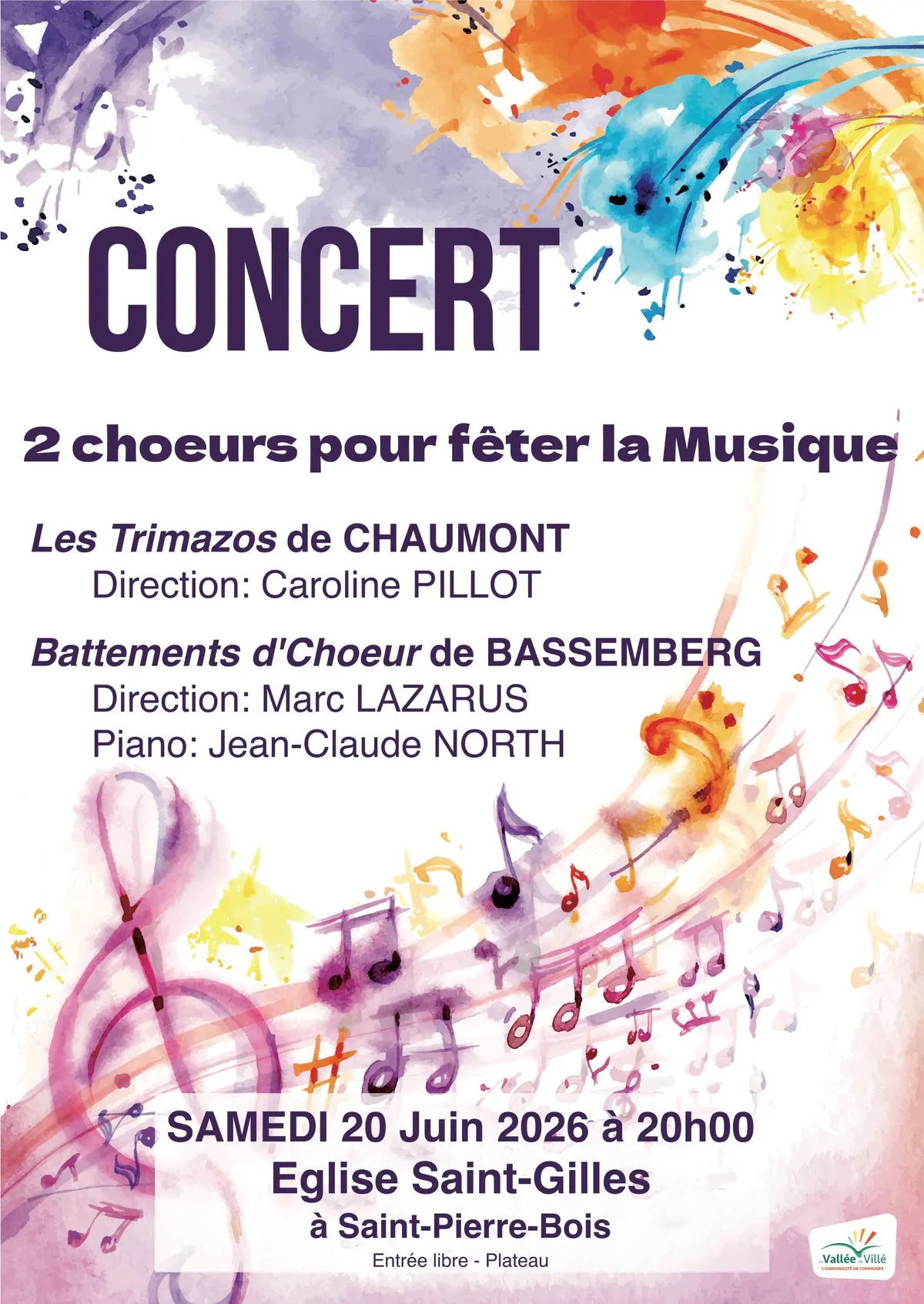 Deux choeurs fêtent la musique en l'église Saint-Gilles, le 20 juin à 20h00