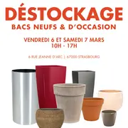Braderie de bacs à plantes neufs et occasions 