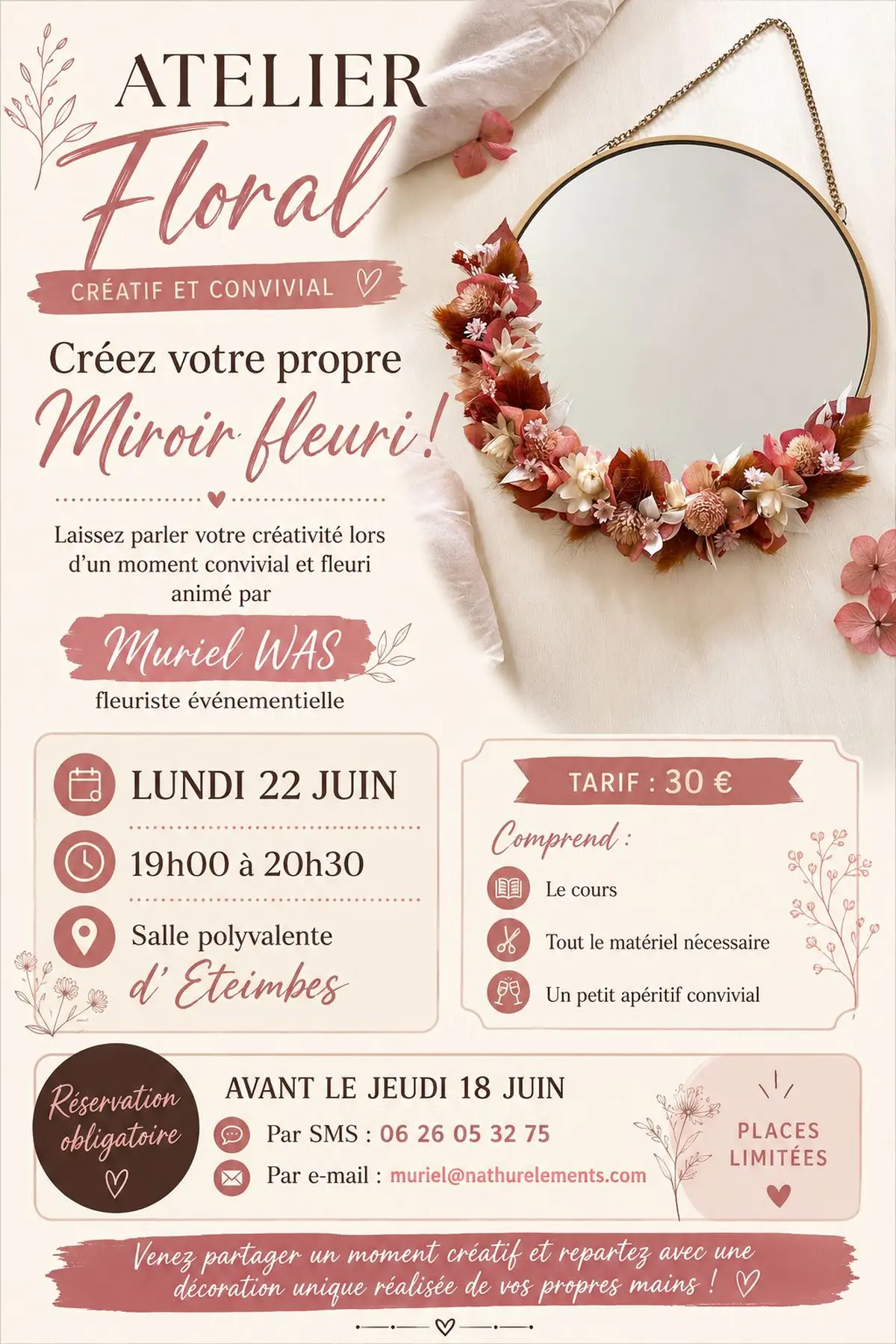 Atelier floral  Miroir fleuri