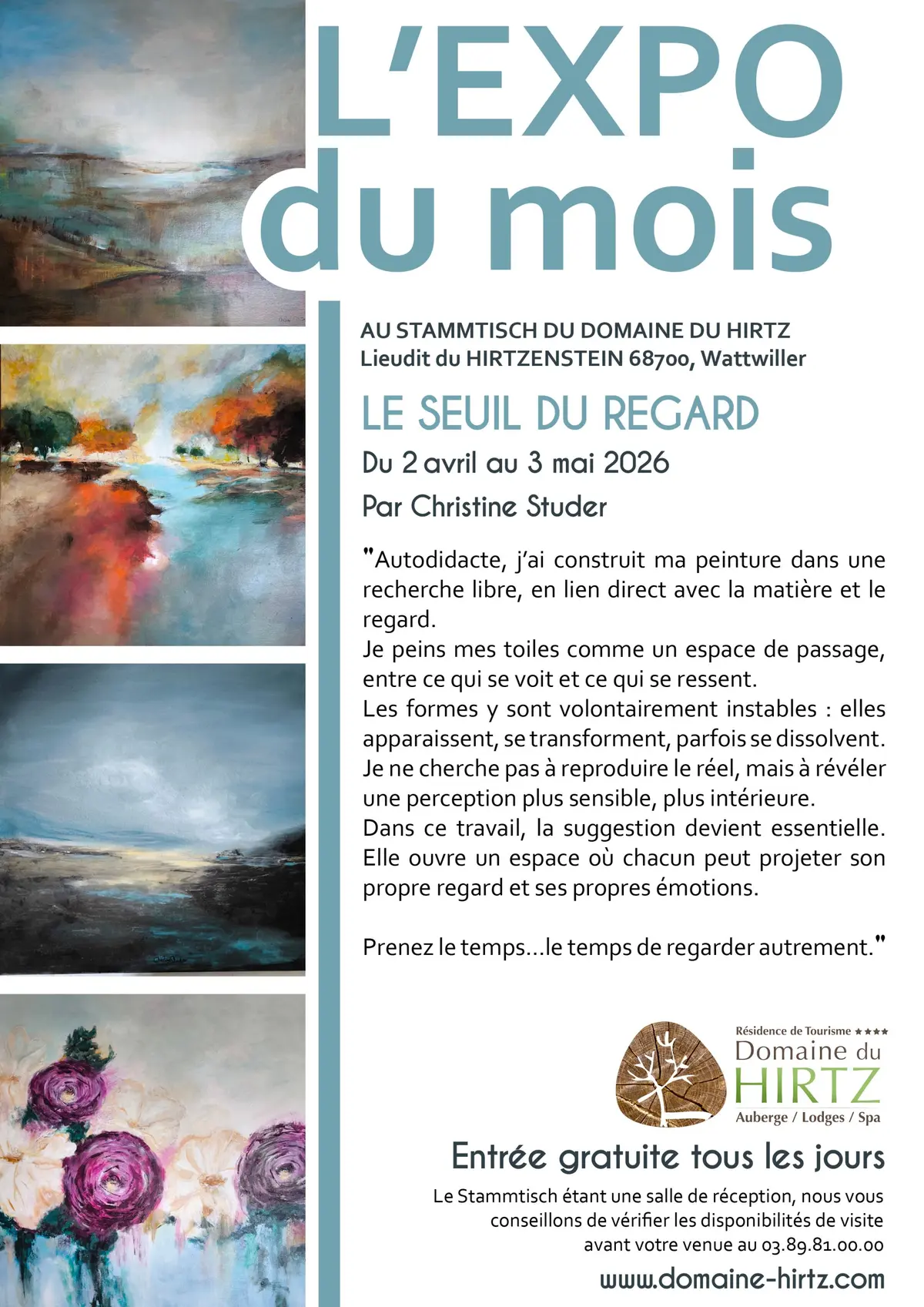 Le seuil du regard par Christine Studer au Domaine du HIRTZ