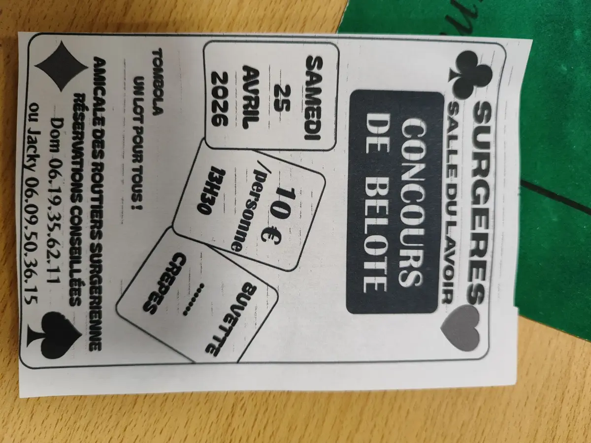 Concours belote 17700 surgeres