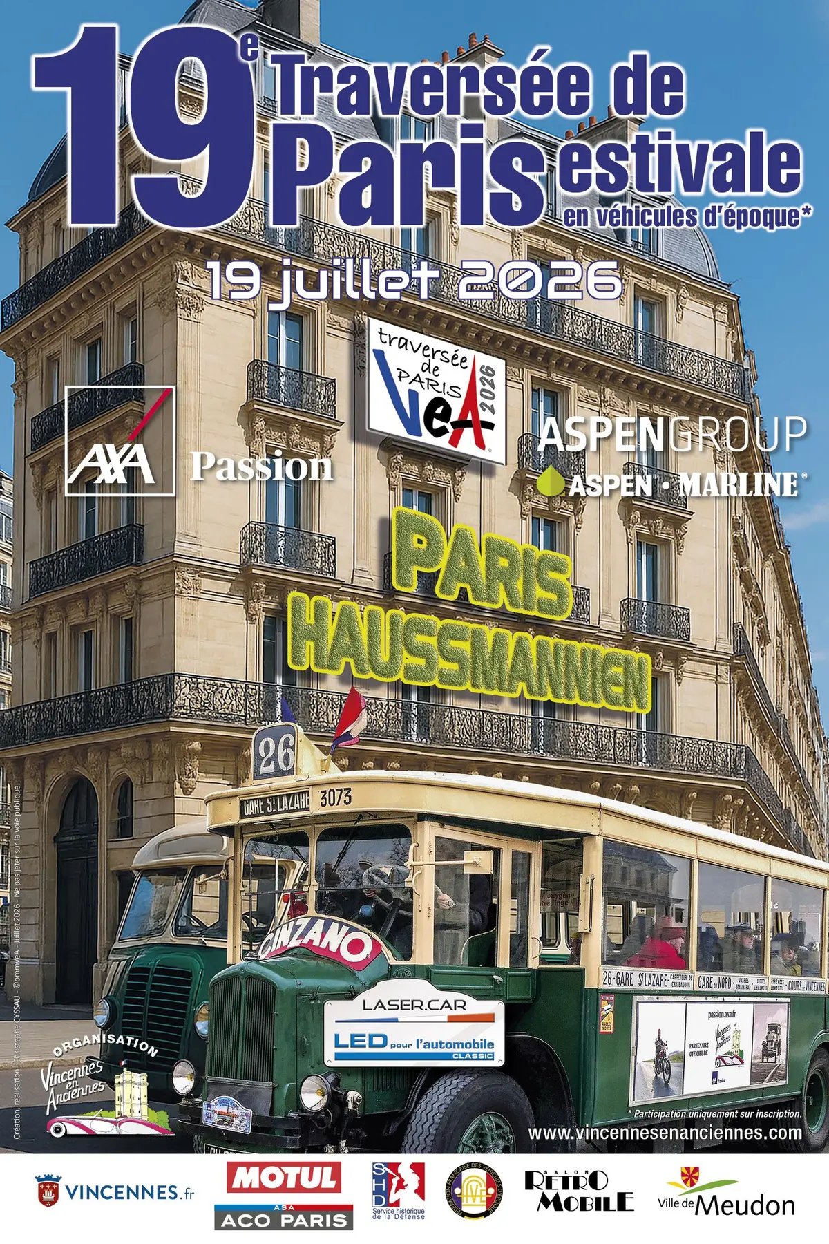 19e Traversée de Paris estivale en véhicules d'époque