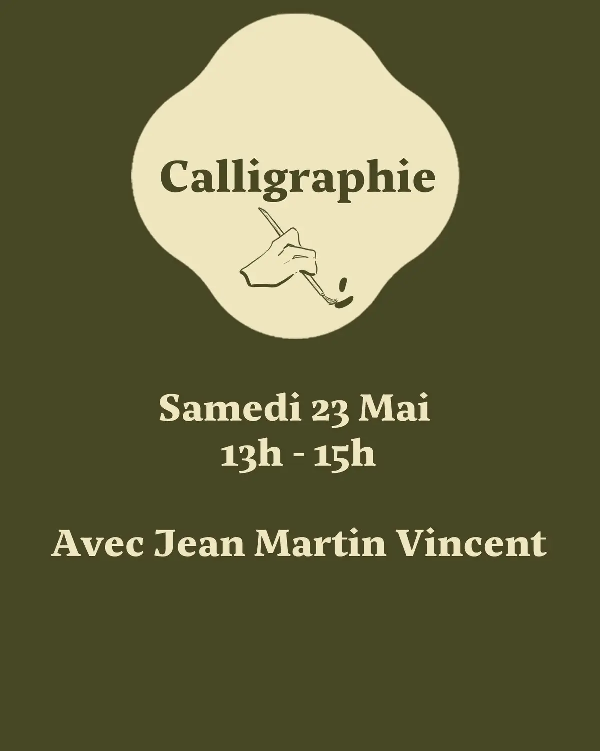 Initiation à la calligraphie avec Jean-Martin Vincent