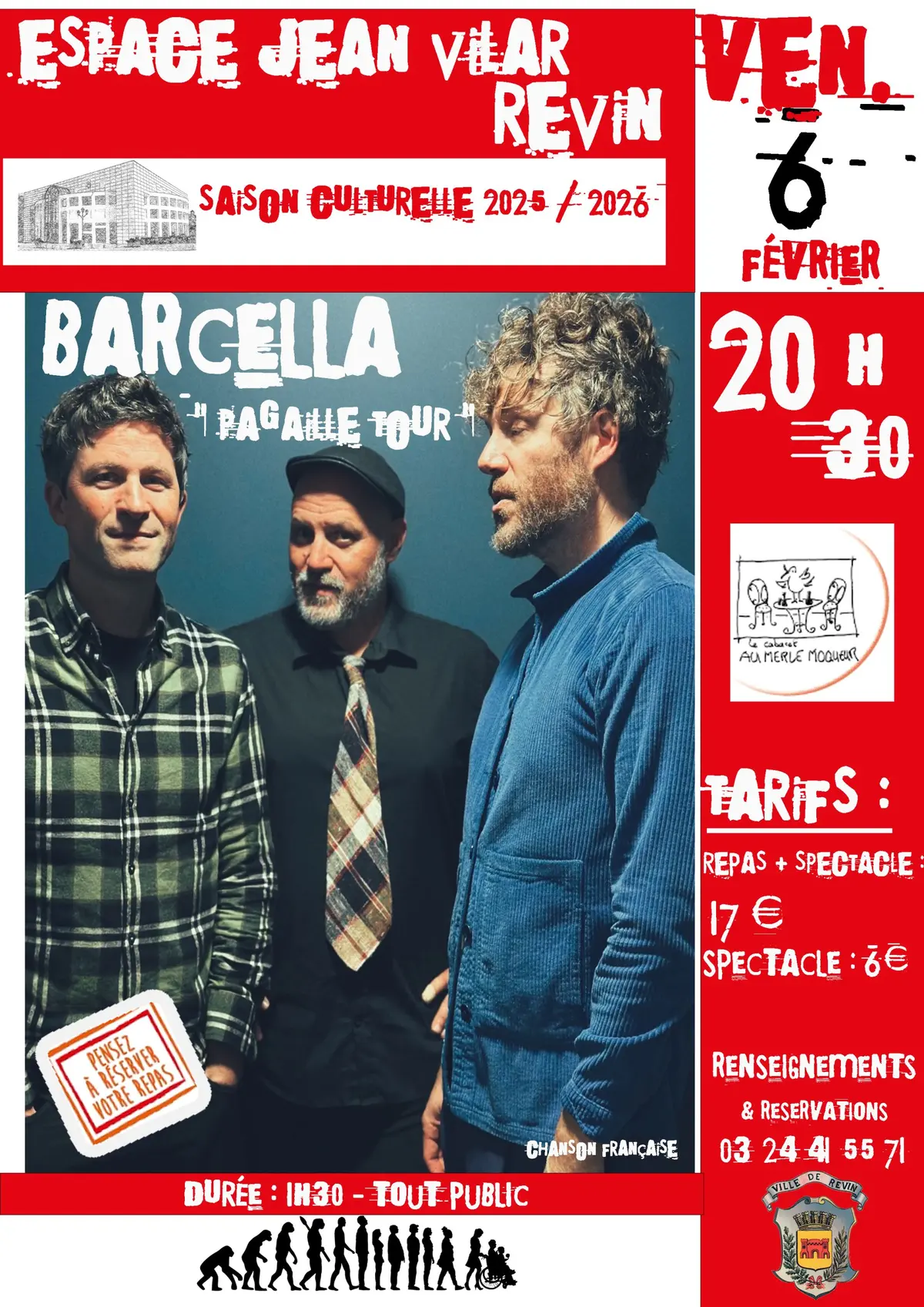 Soirée Cabaret Au Merle Moqueur : Barcella « Pagaille Tour »