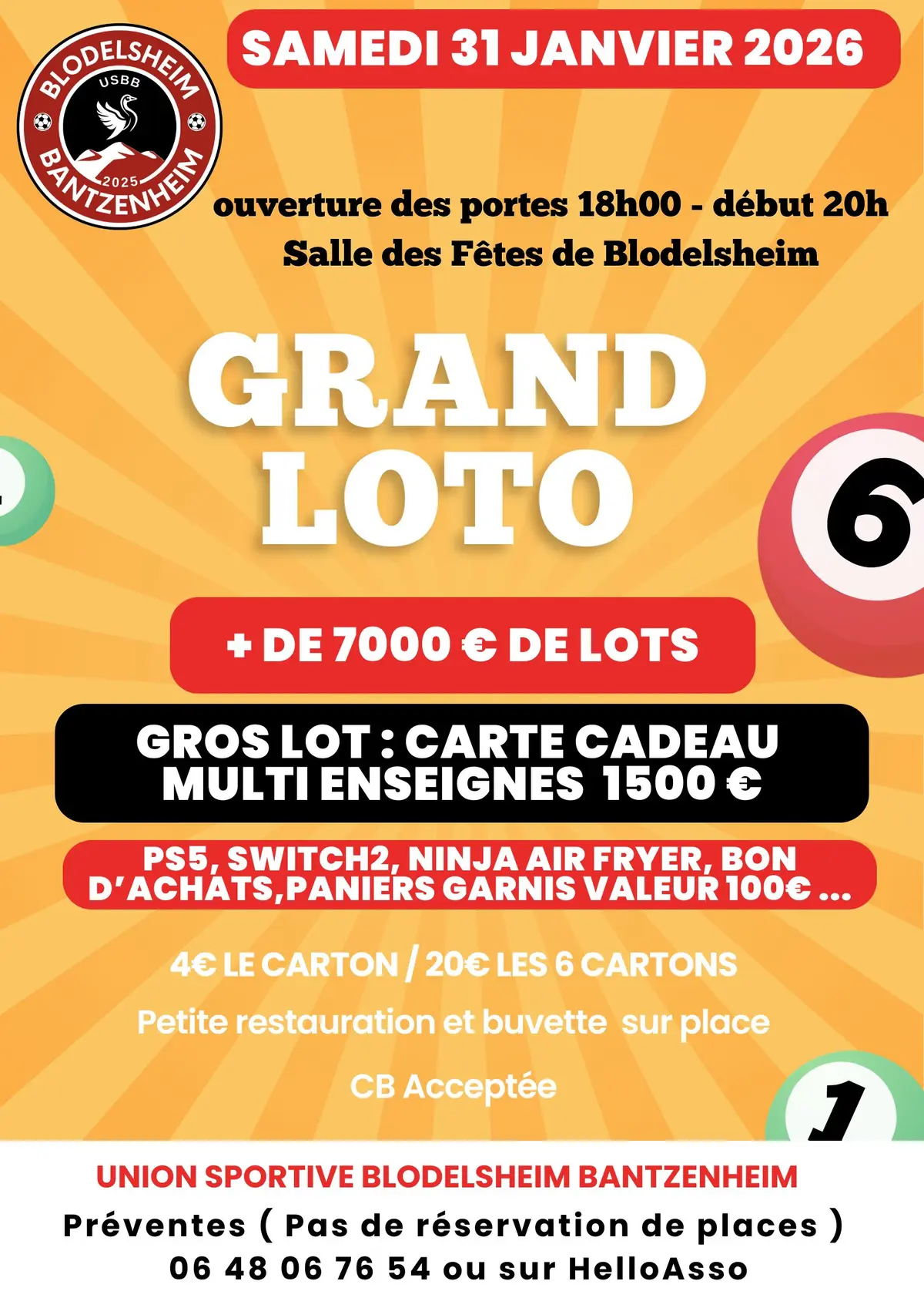 Grand loto de l'US Blodelsheim Bantzenheim