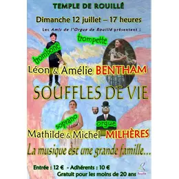 Trompette, trombone, voix et orgue : souffles de vie