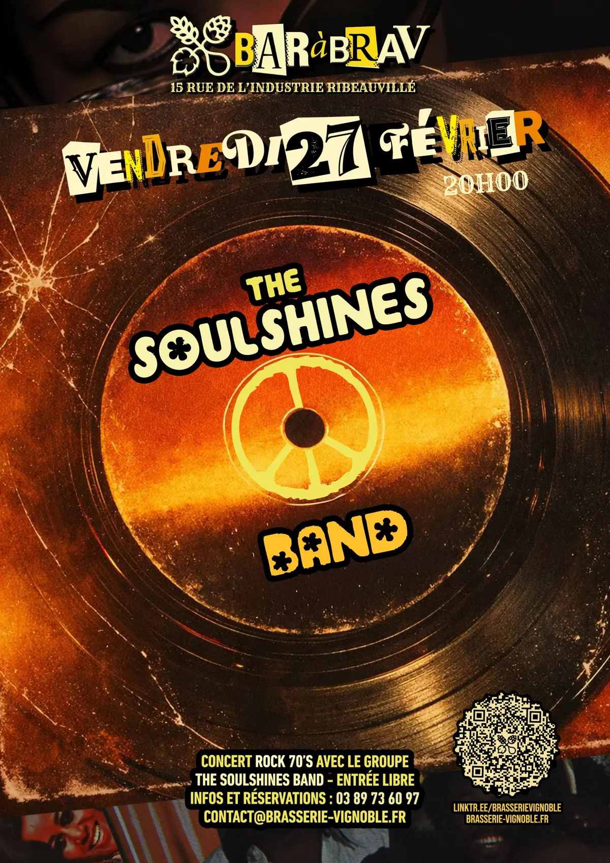 Concert Rock 70s avec the SoulShines Band au BaRàBraV de Ribeauvillé