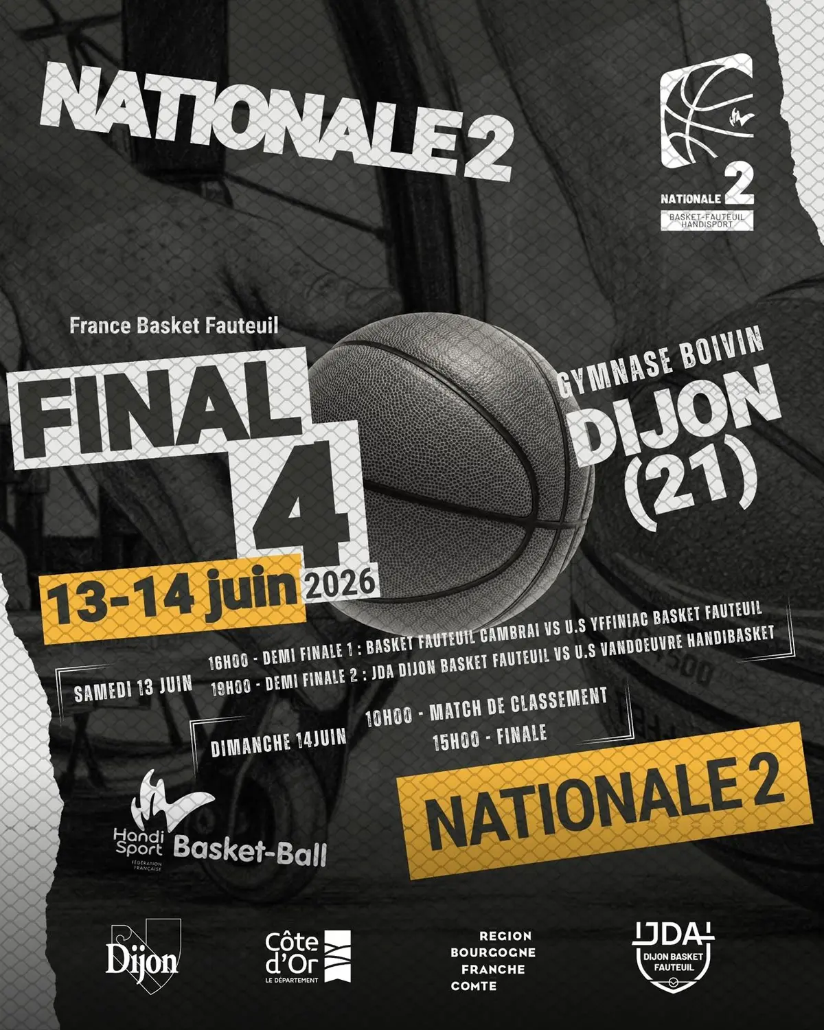 Final 4 du Championnat de France Nationale 2 de Basket Fauteuil – Dijon 2026