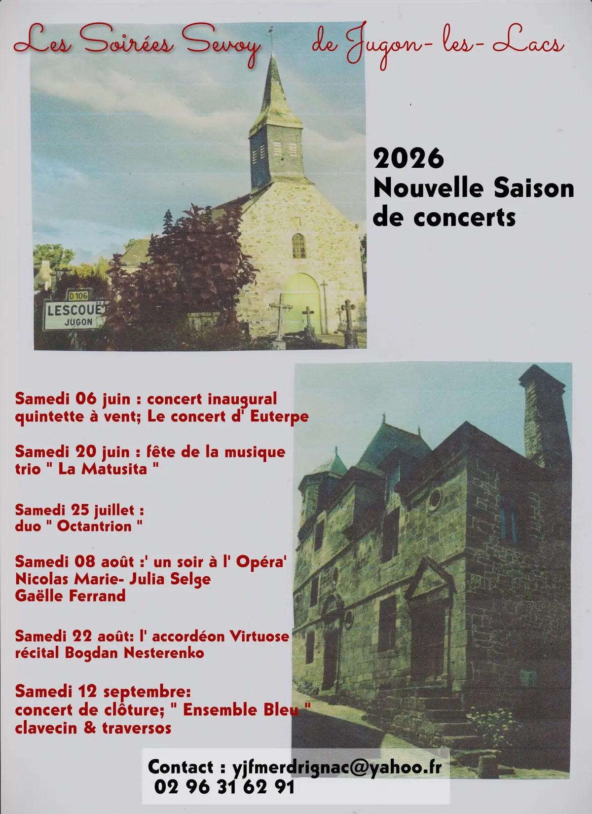 Les Soirées Sevoy de Jugon- les- lacs Merdrignac Yves-Joel